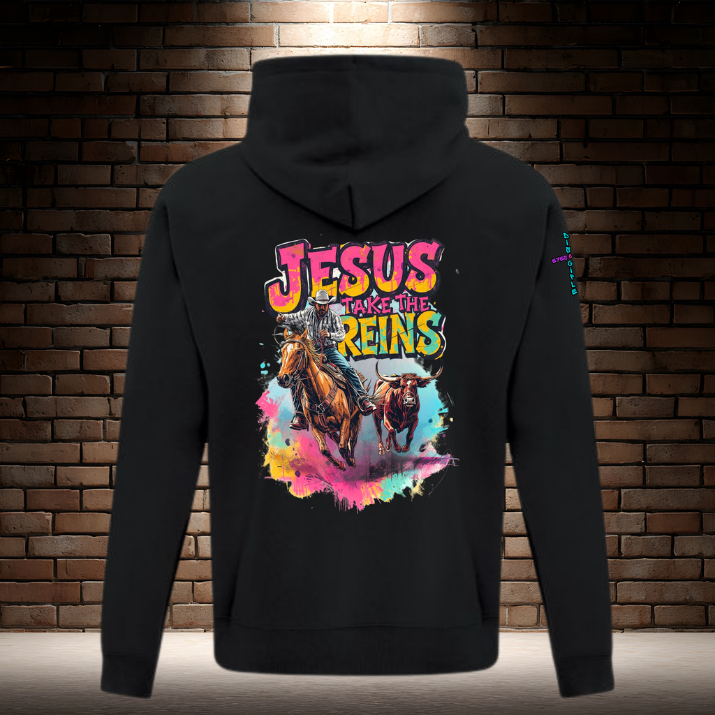 Jesus Take the Reins - Cowboy and Bull