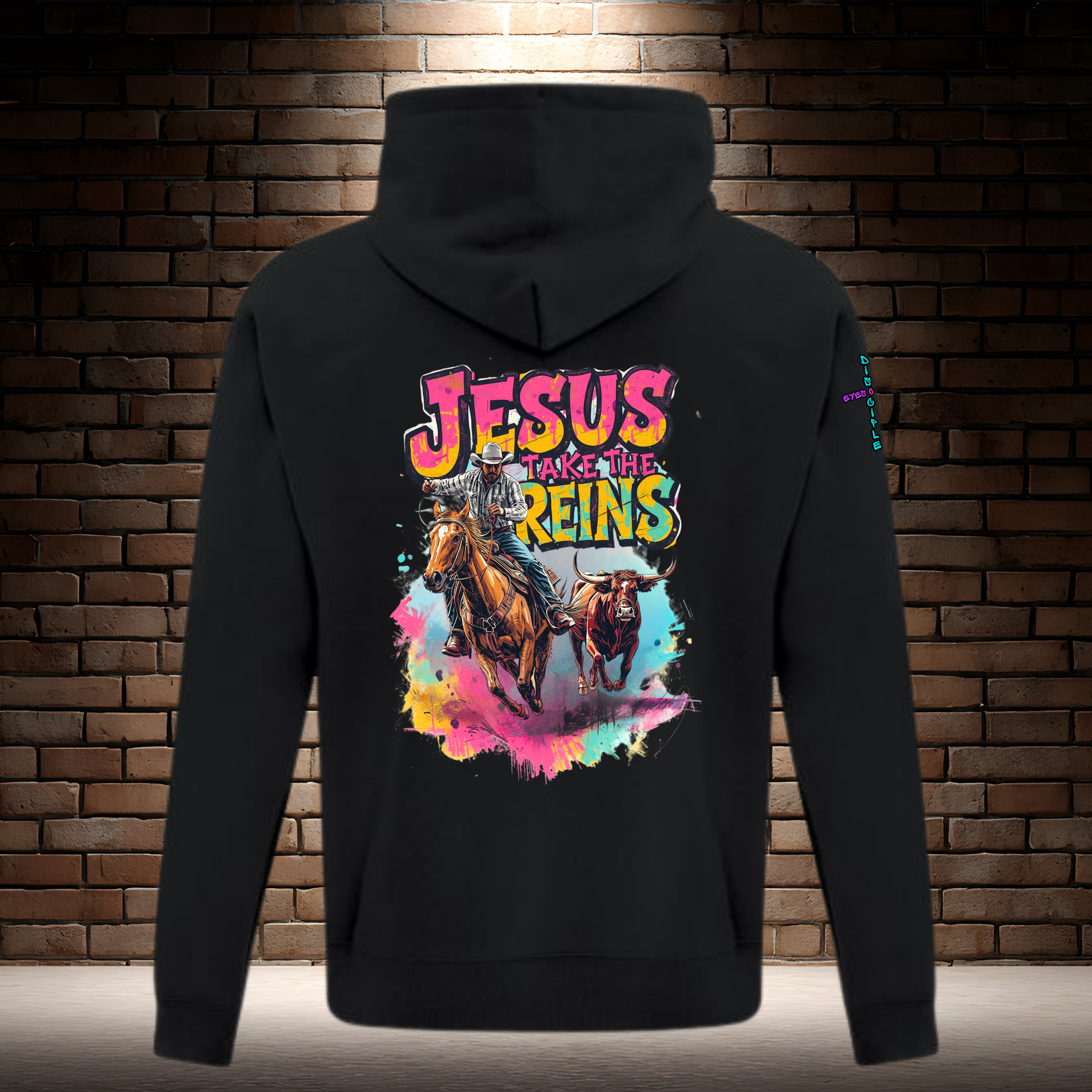 Jesus Take the Reins - Cowboy and Bull