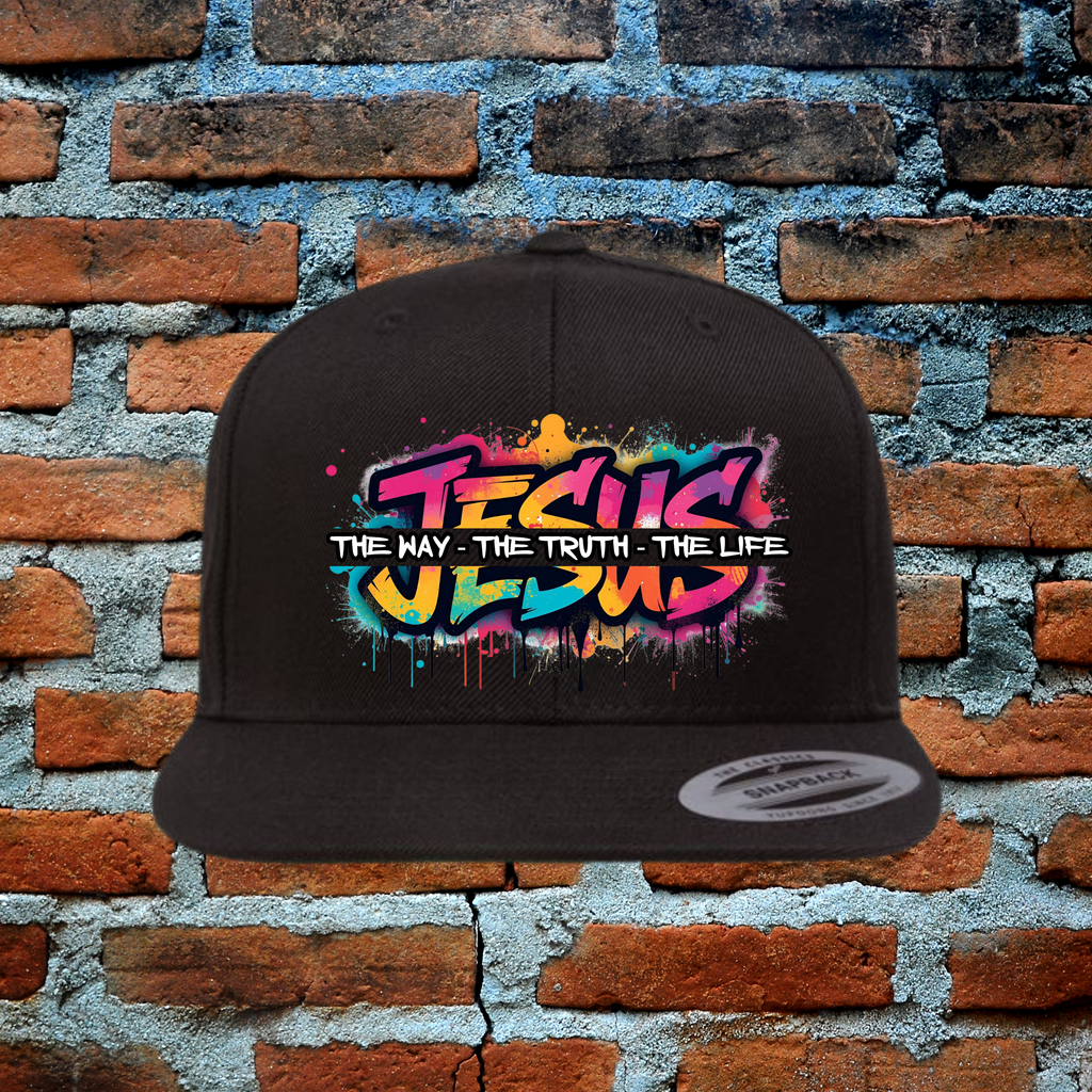 Jesus The Way The Truth The Life - Snapback Flat Brim Hat