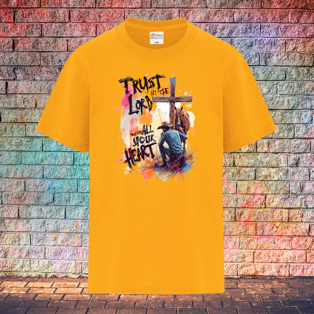 Trust In The Lord With All Your Heart / String Letters - Youth T-Shirt