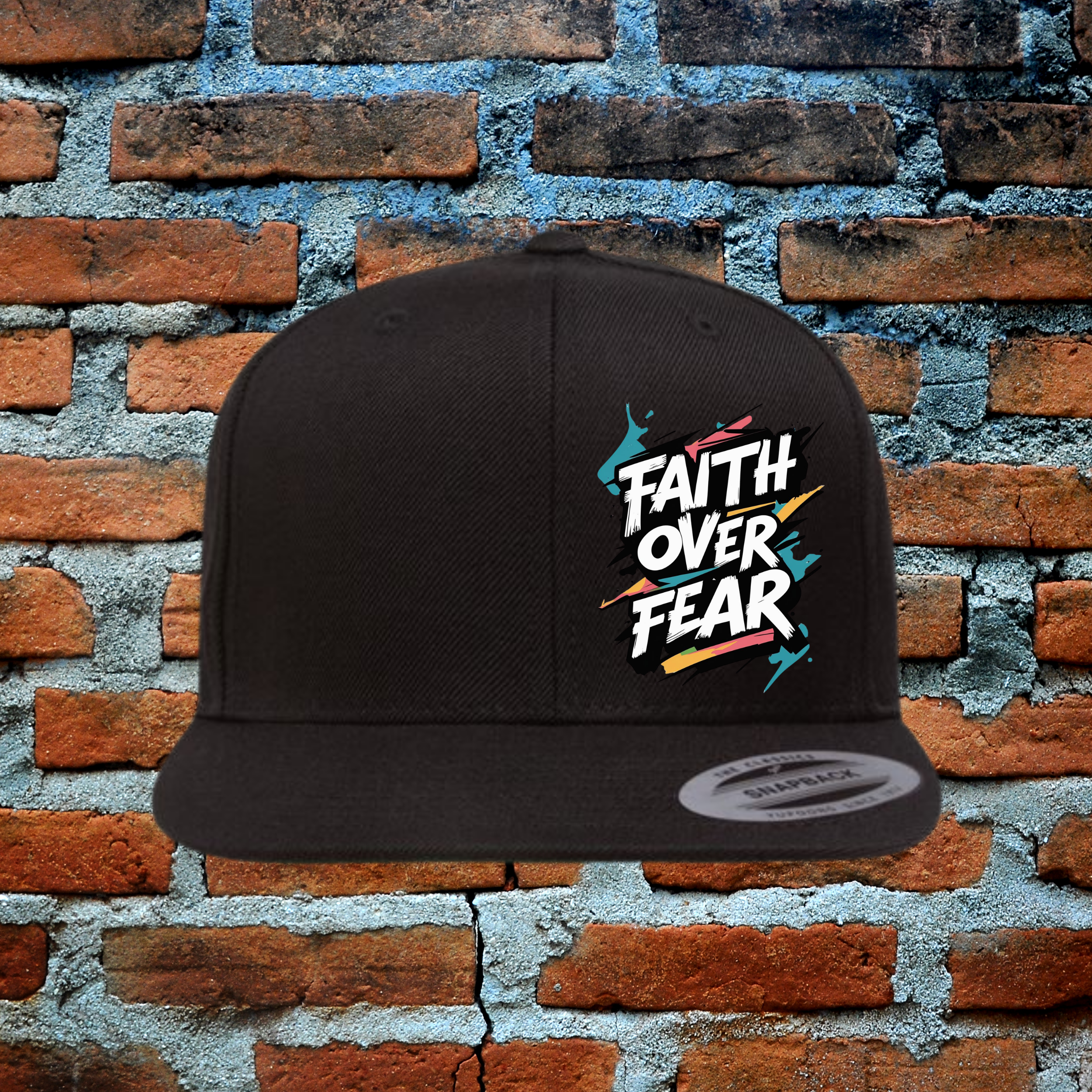 Faith Over Fear - Snapback Flat Brim Hat