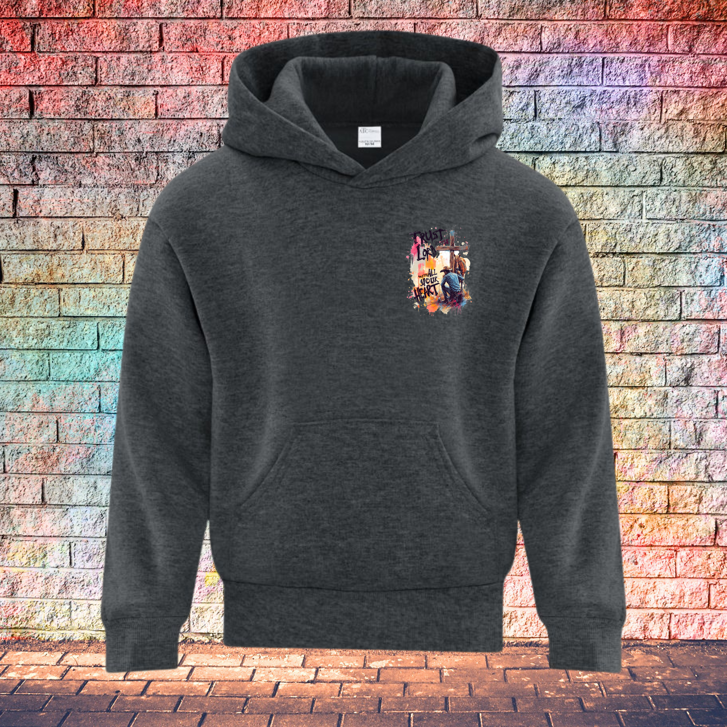 Trust In The Lord With All Your Heart / String Letters - Youth Hoodie