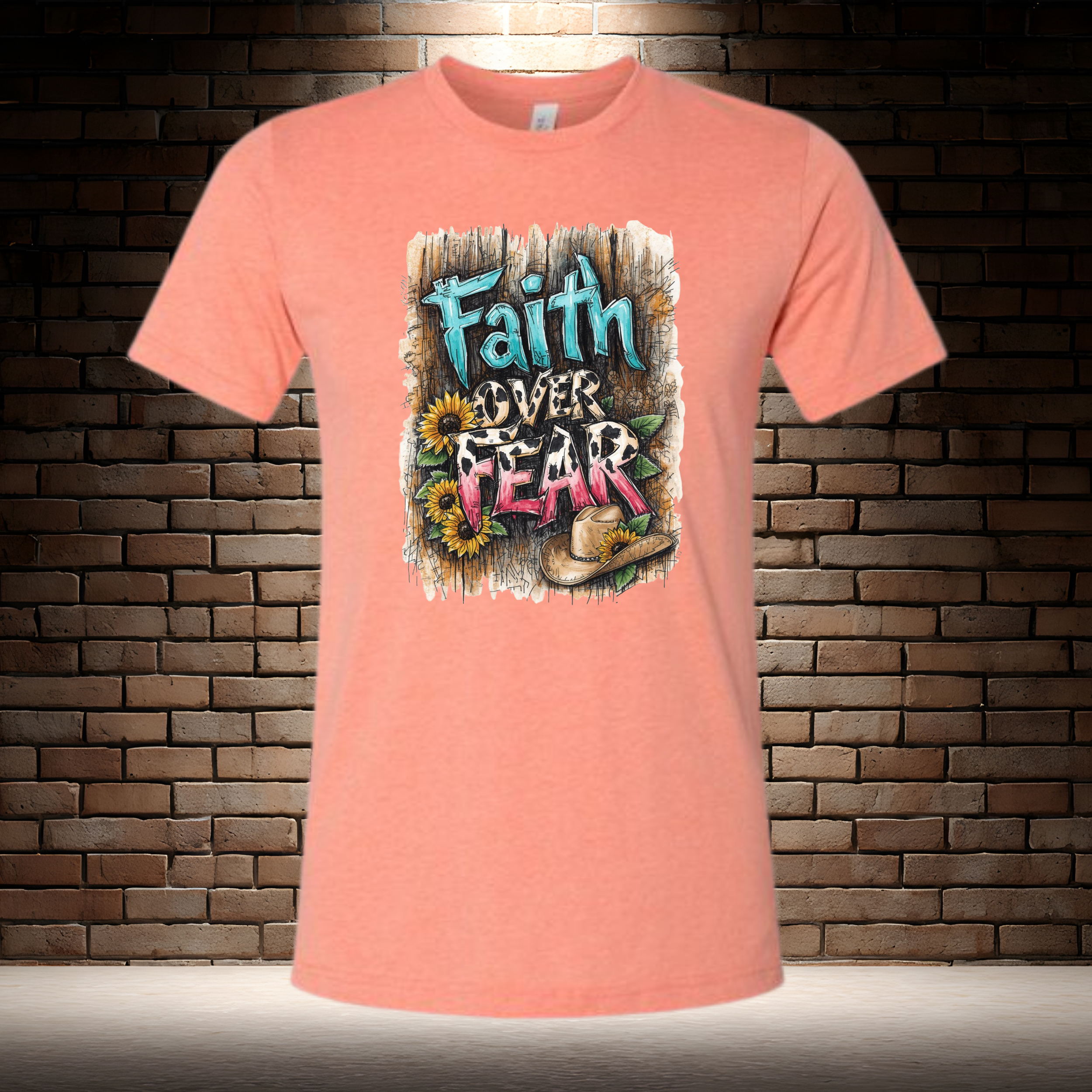 Faith Over Fear - Barn Wood Background