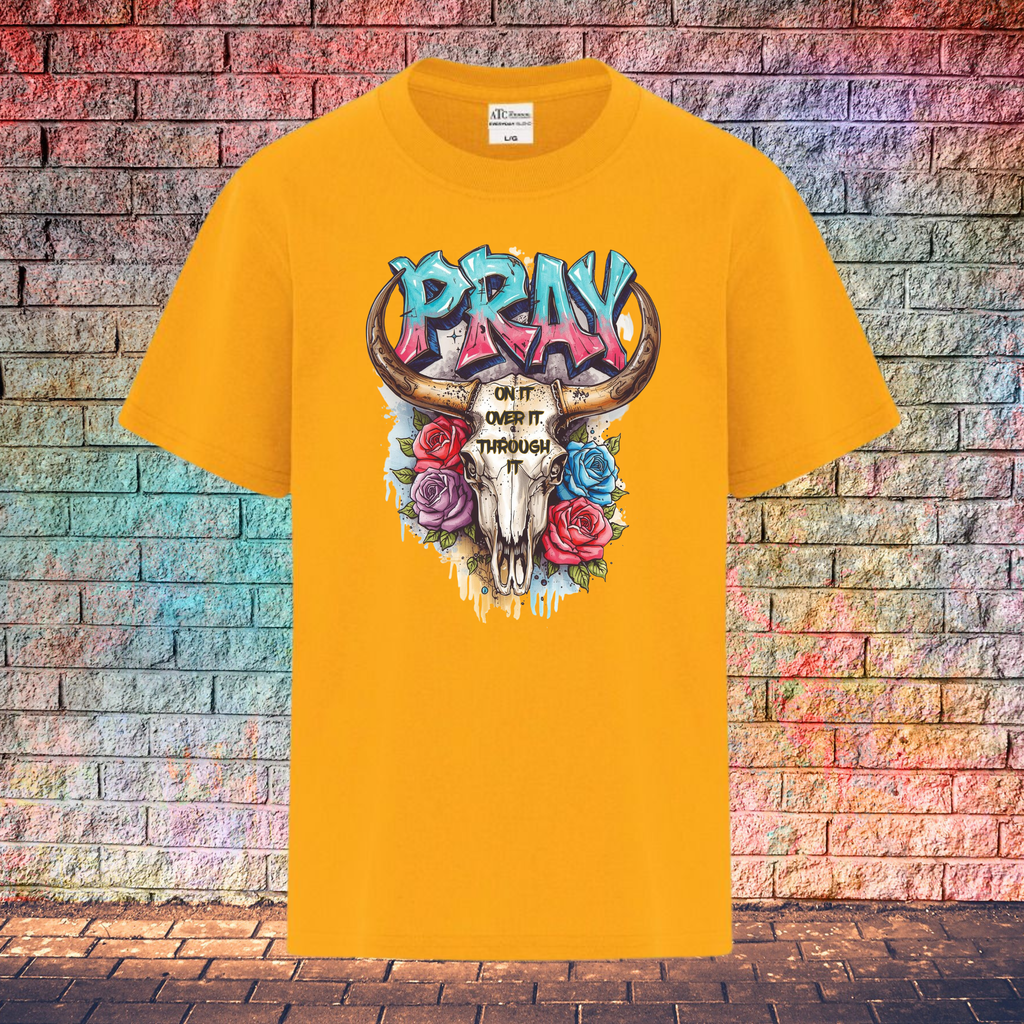 Pray On It Over It Through It - Youth T-Shirt
