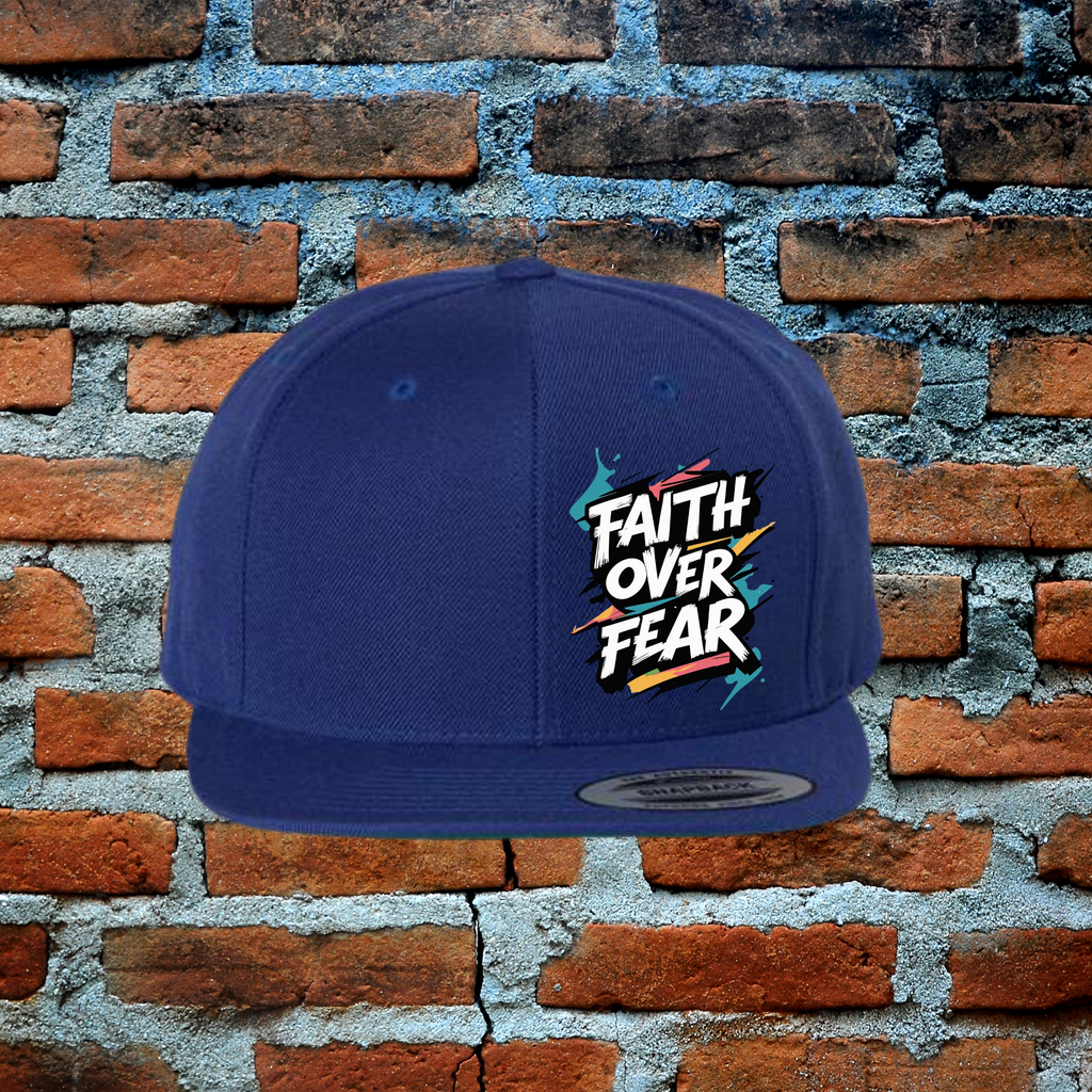 Faith Over Fear - Snapback Flat Brim Hat