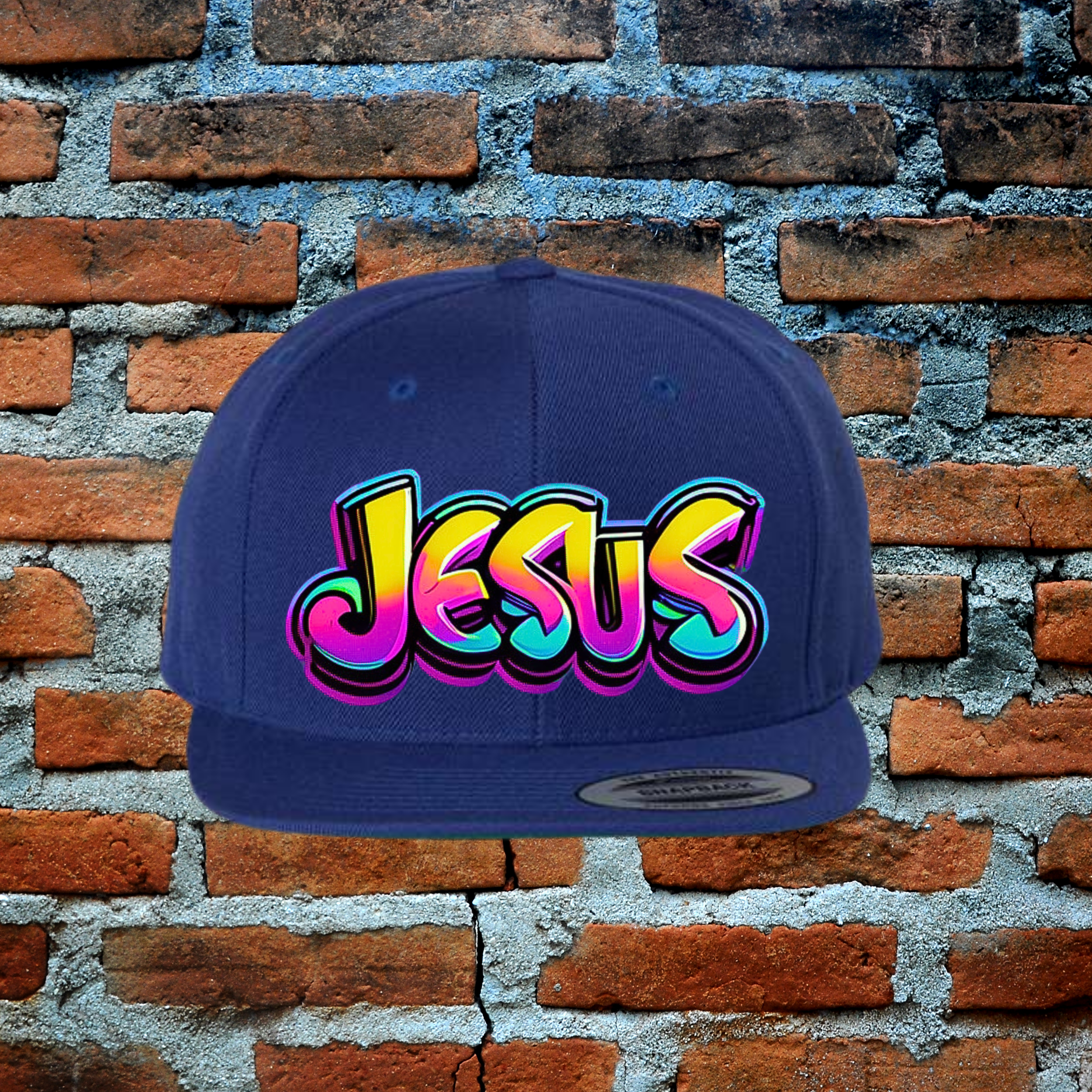 Bold Jesus Snapback Flat Brim Hat