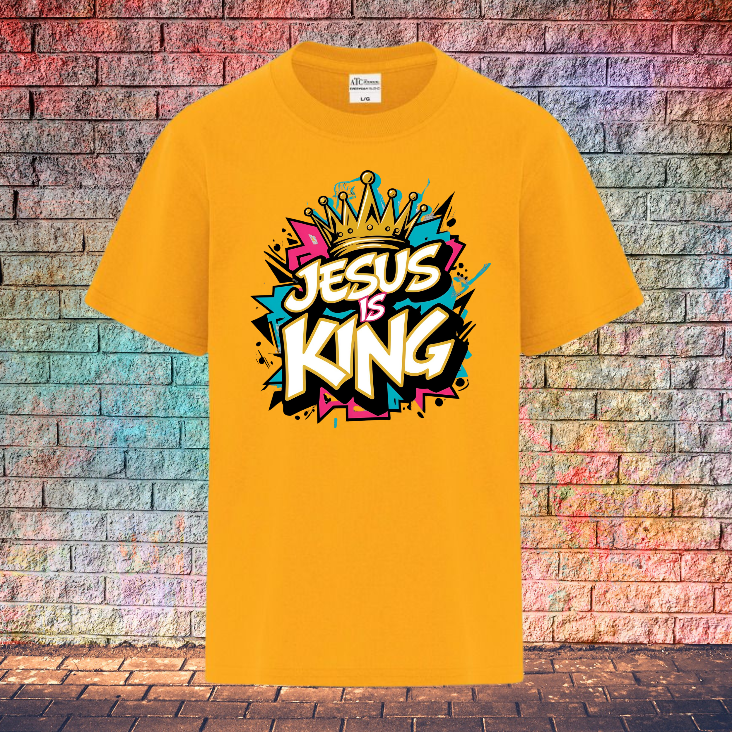 Jesus Is King / Colour Burst - Youth T-Shirt