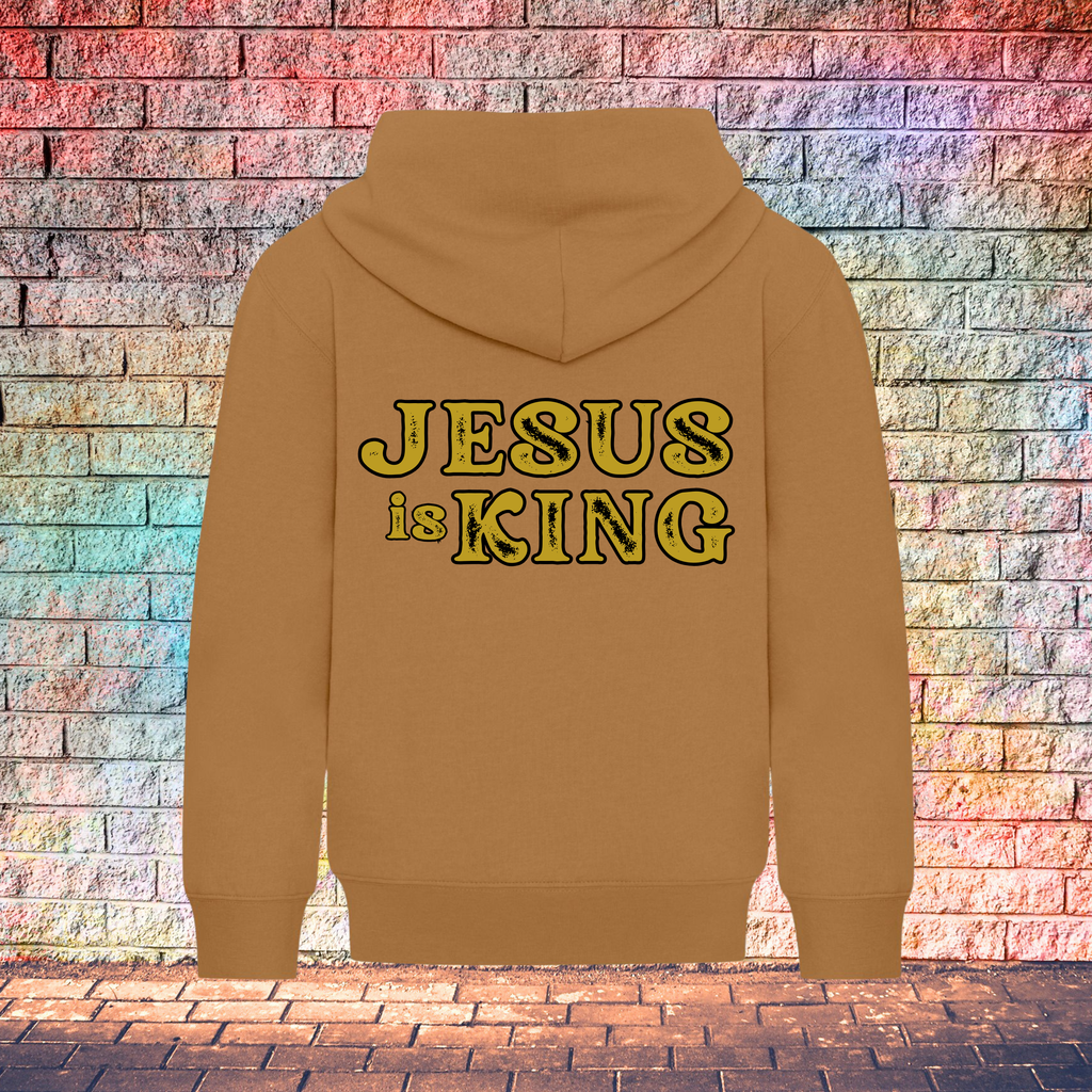 Jesus Is King Rustic Gold Letters - Youth Hoodie