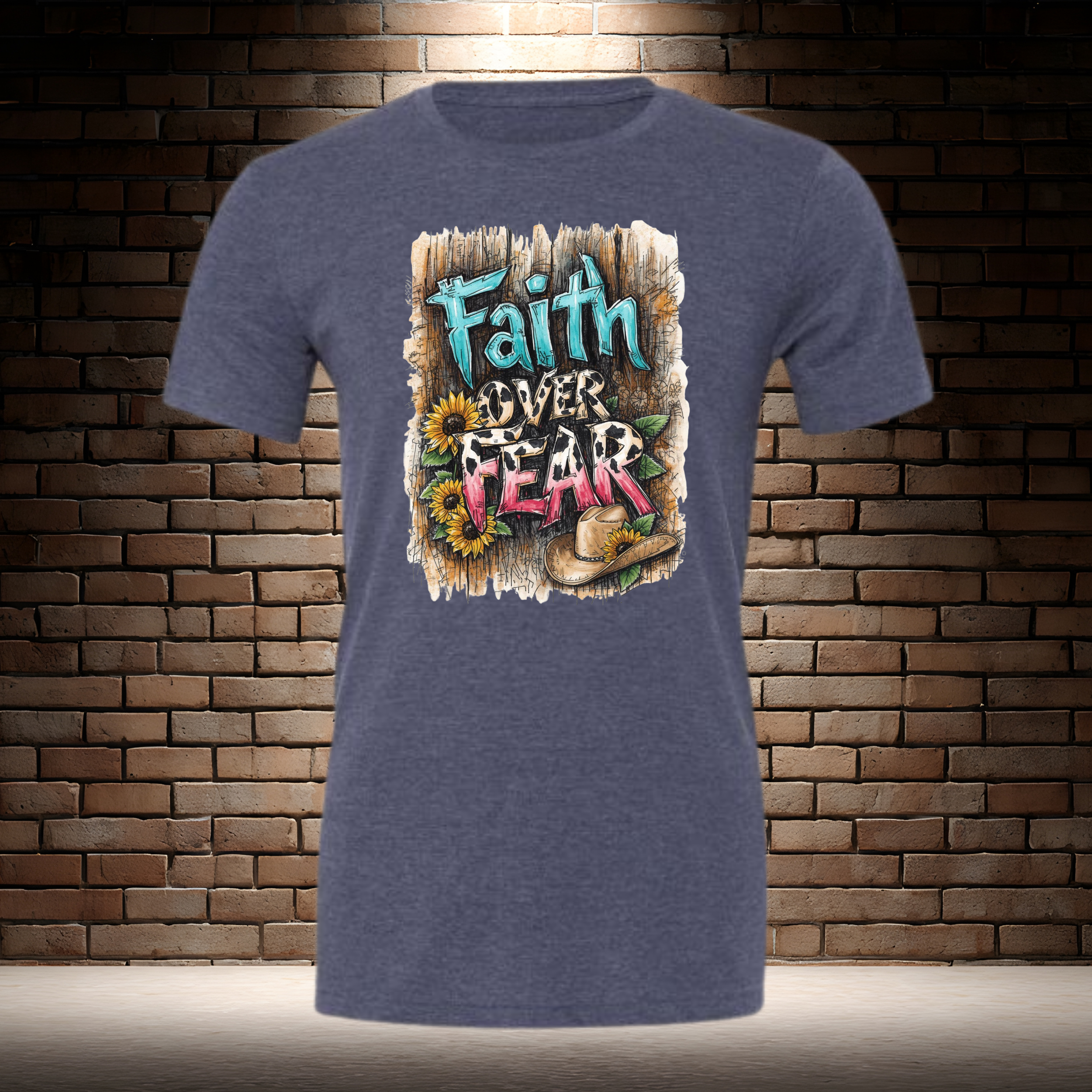 Faith Over Fear - Barn Wood Background