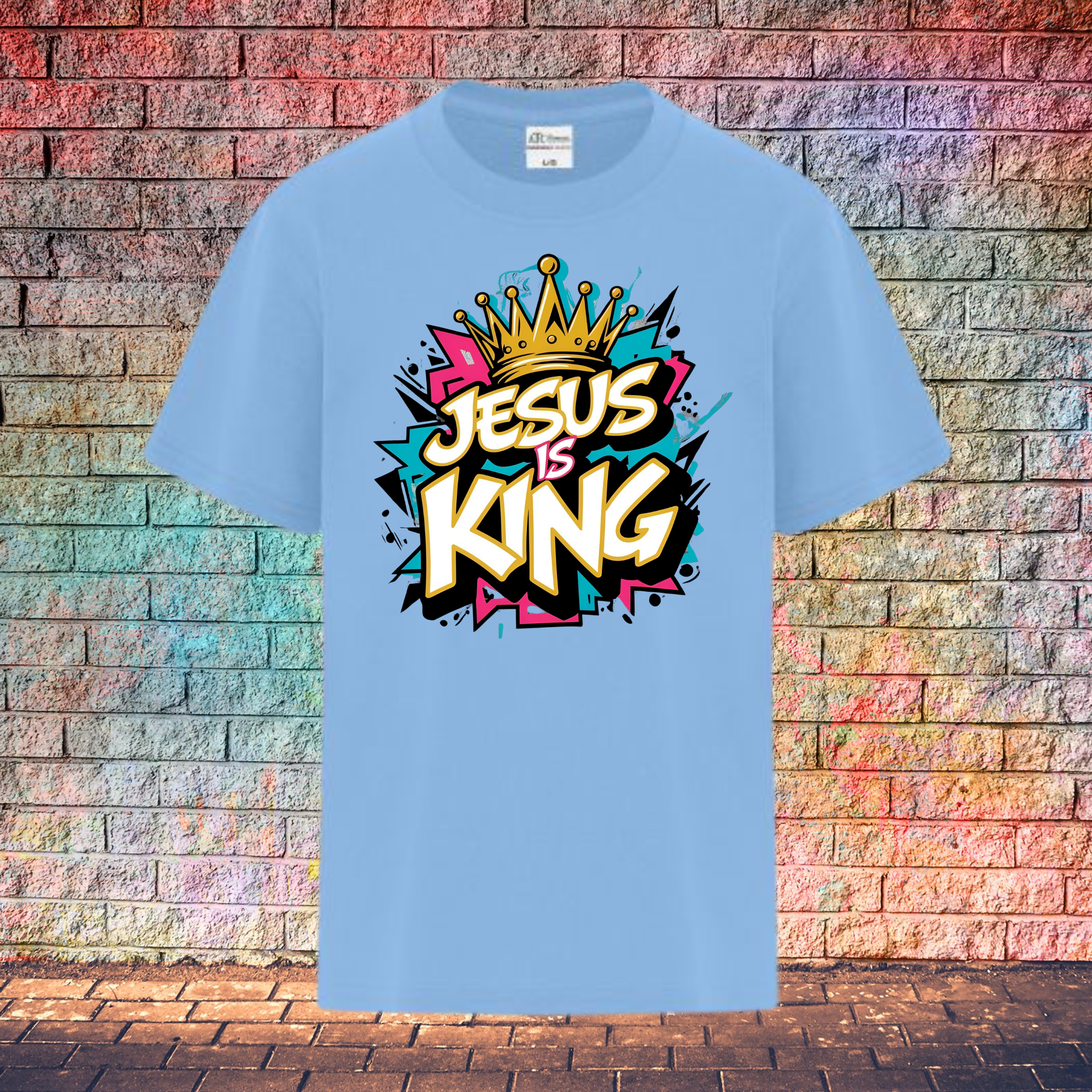 Jesus Is King / Colour Burst - Youth T-Shirt