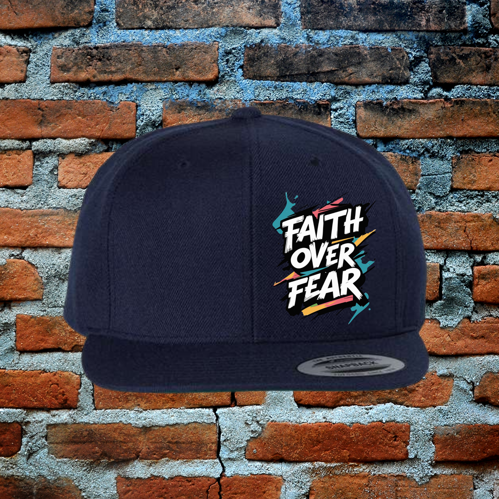 Faith Over Fear - Snapback Flat Brim Hat