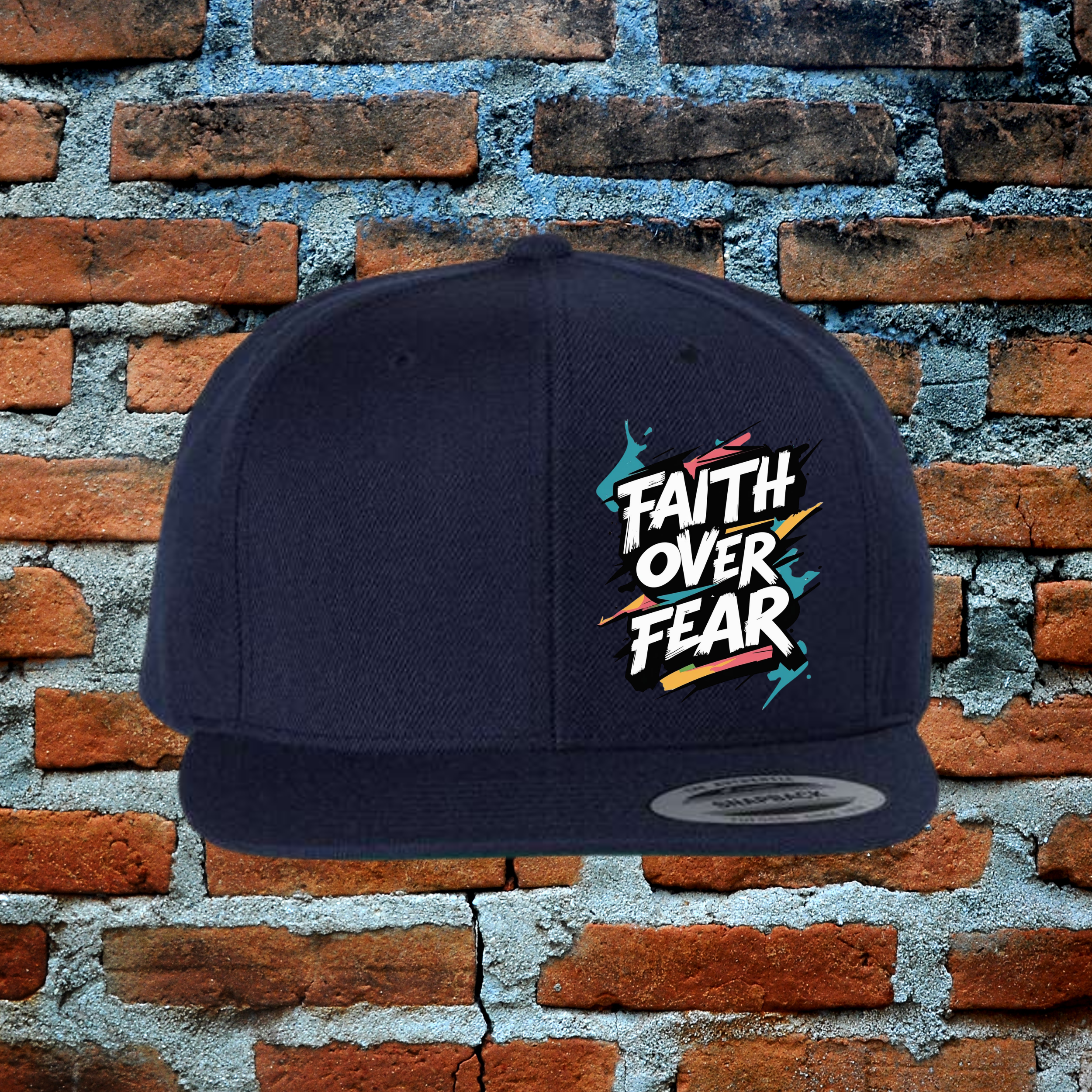 Faith Over Fear - Snapback Flat Brim Hat