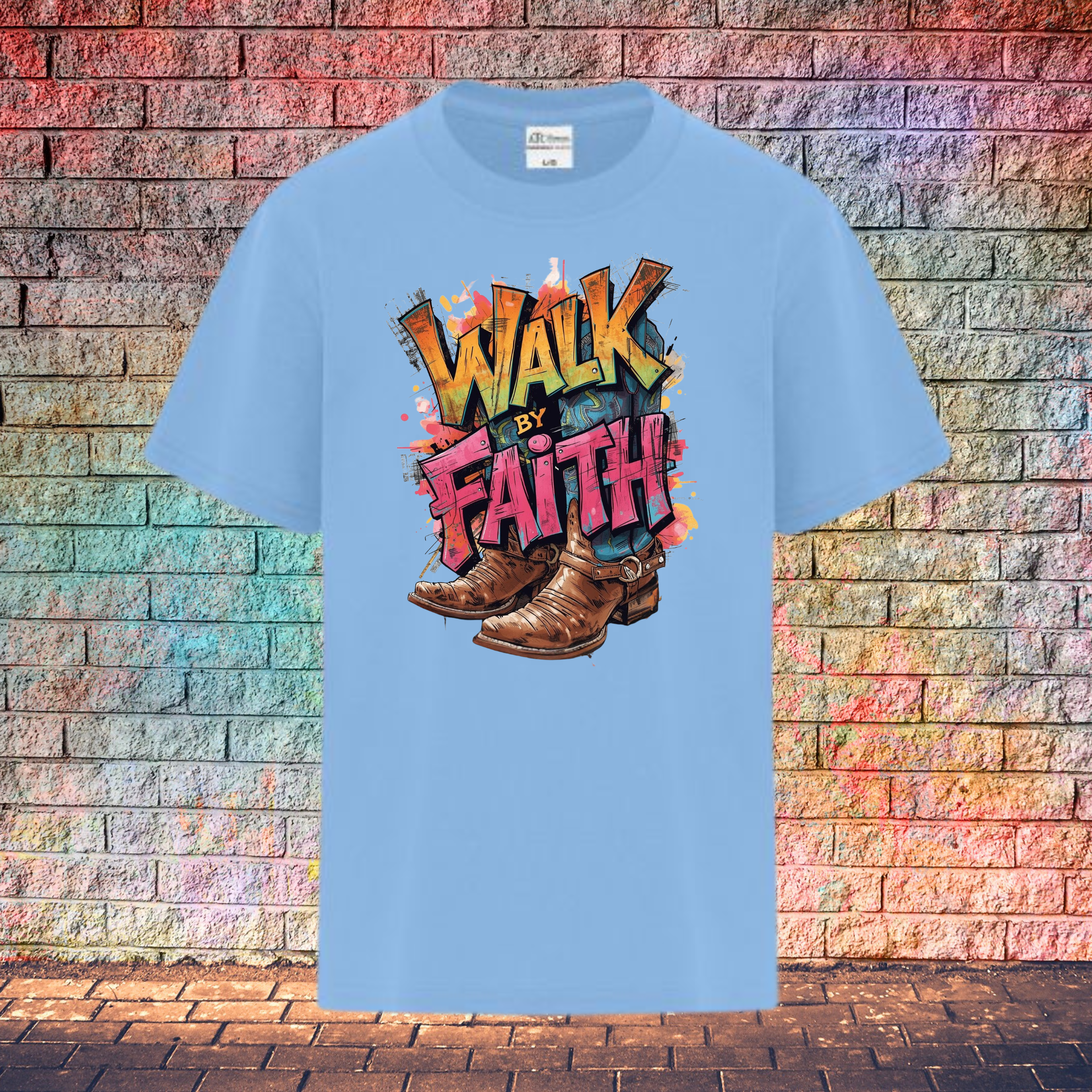Walk By Faith / 2 Boots - Youth T-Shirt