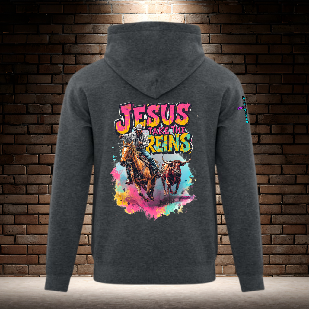 Jesus Take the Reins - Cowboy and Bull