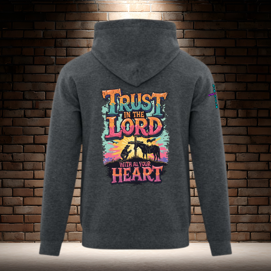 Trust In The Lord With All Your Heart - Orange/Turquiose