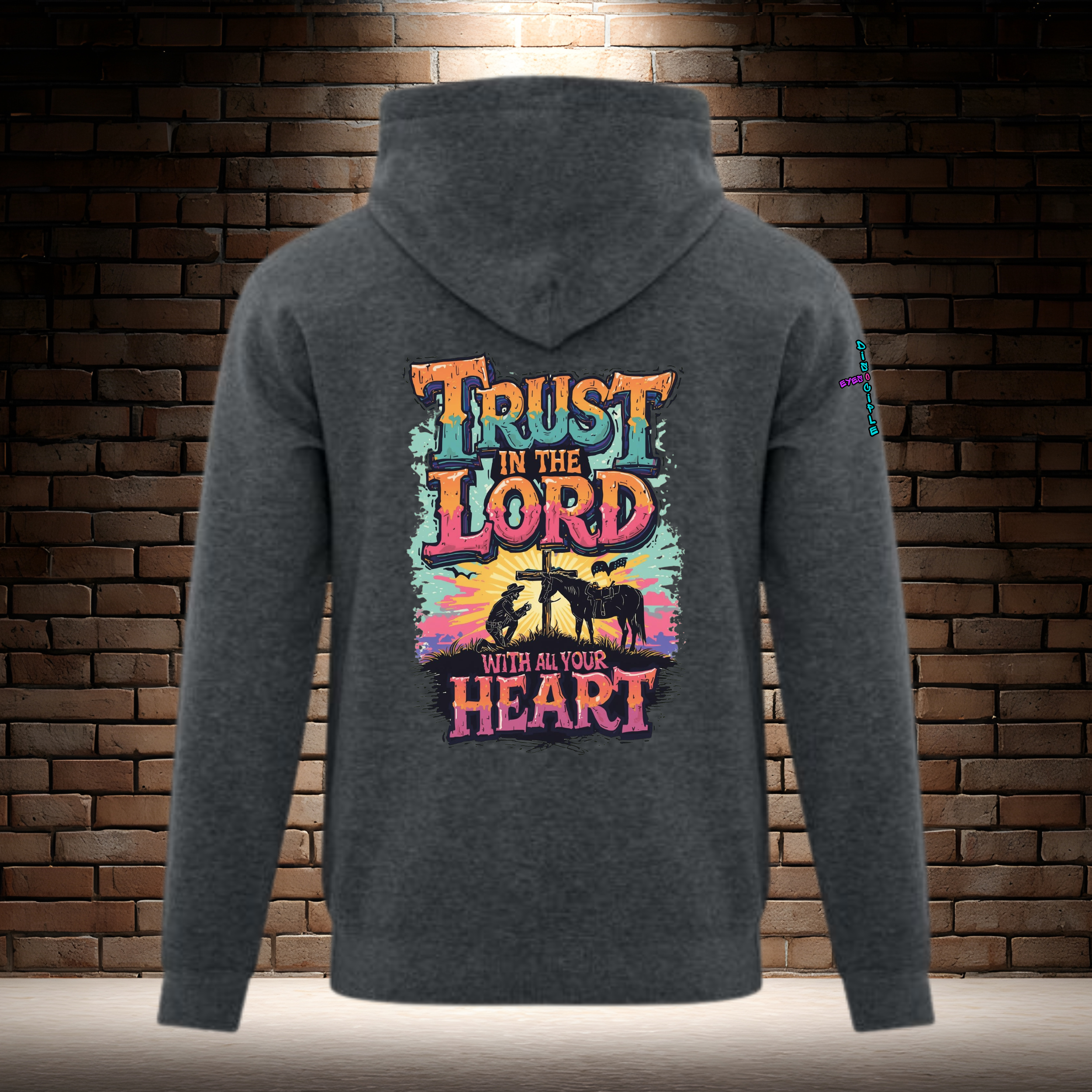 Trust In The Lord With All Your Heart - Orange/Turquiose