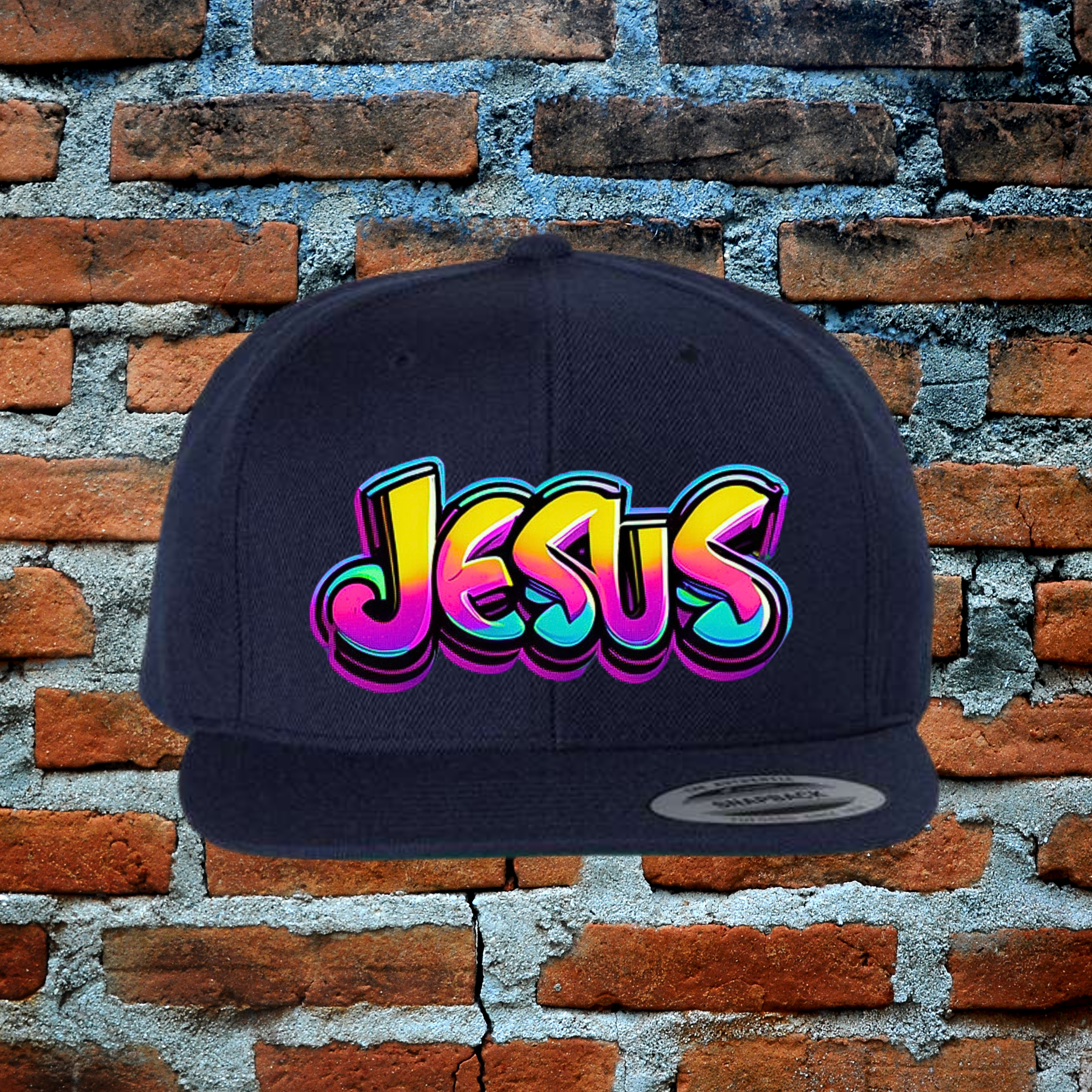 Bold Jesus Snapback Flat Brim Hat