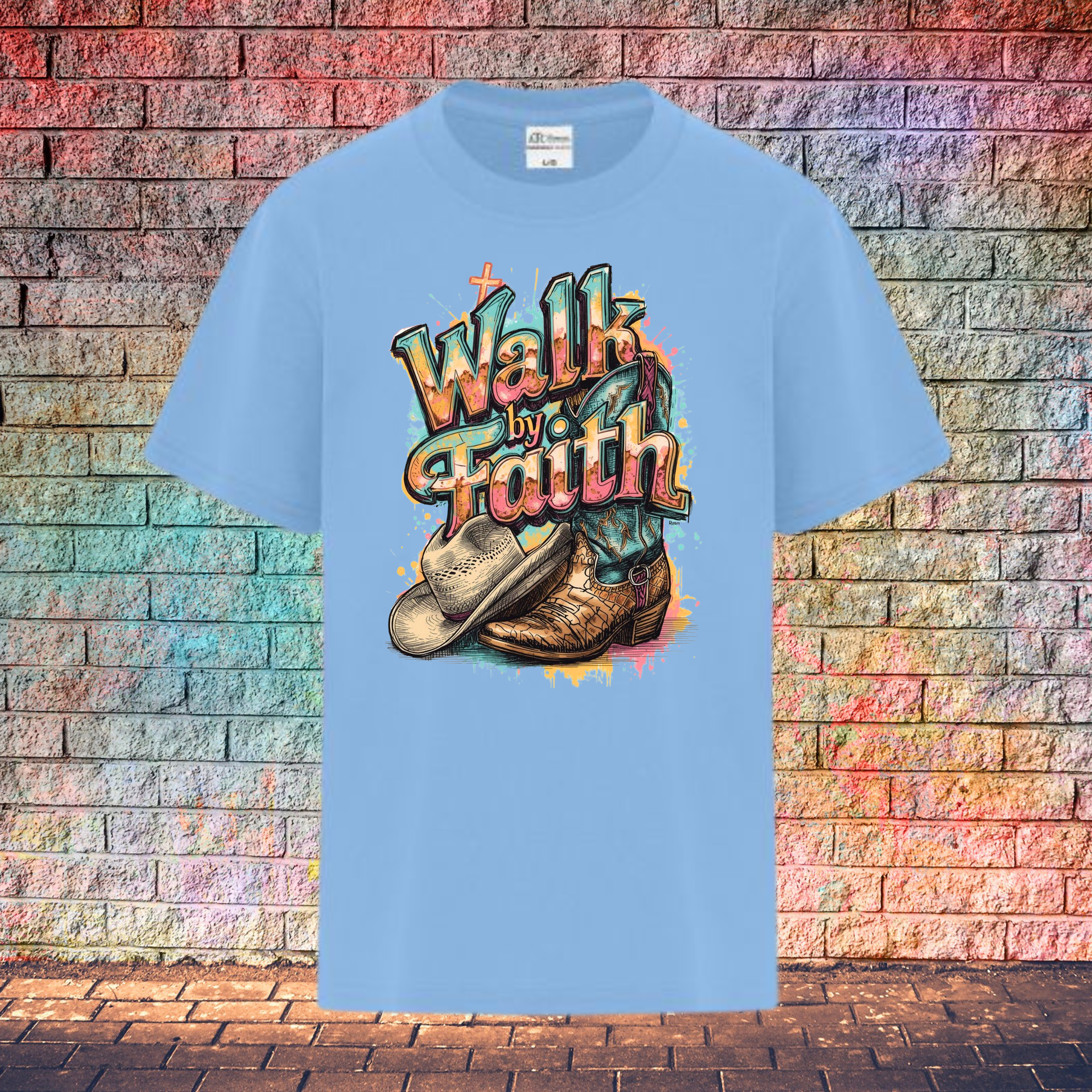 Walk By Faith / Boot and Hat - Youth T-Shirt