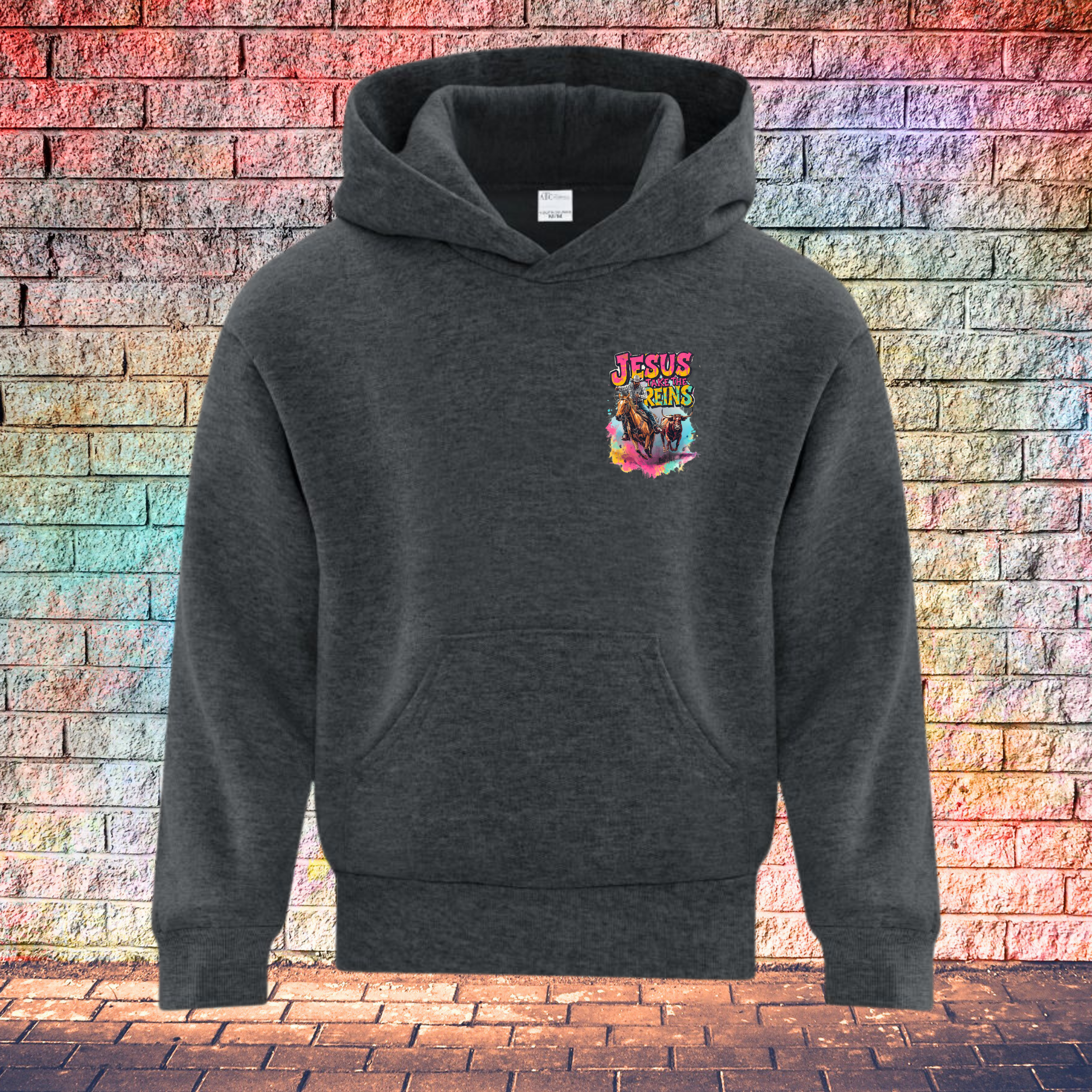 Jesus Take The Reins / Cowboy and Bull - Youth Hoodie