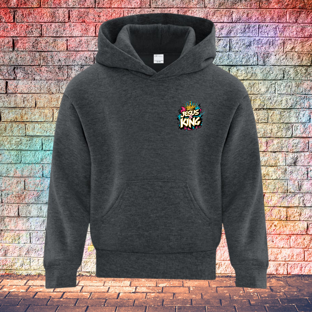Jesus Is King Colour Burst - Youth Hoodie