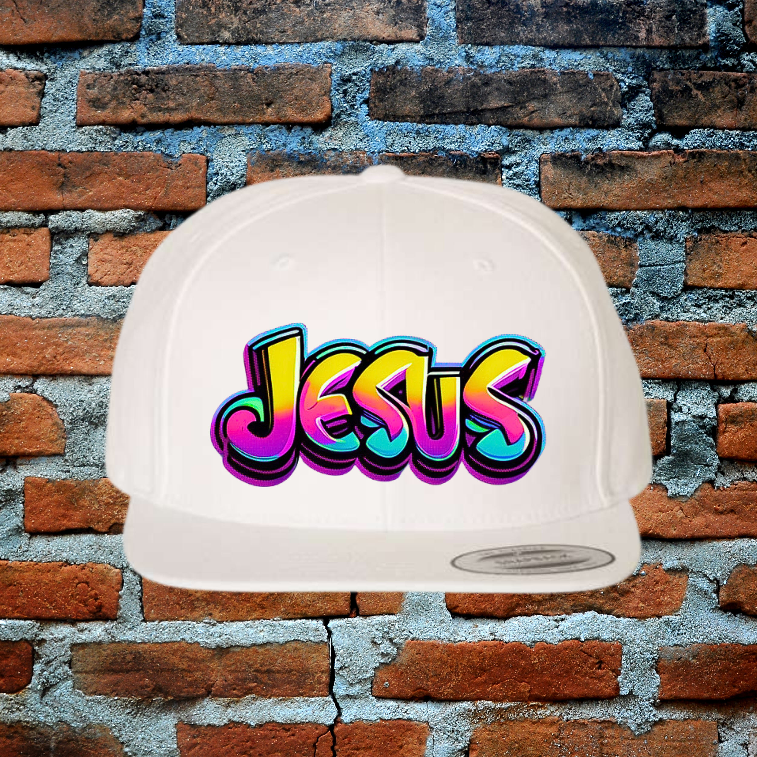 Bold Jesus Snapback Flat Brim Hat