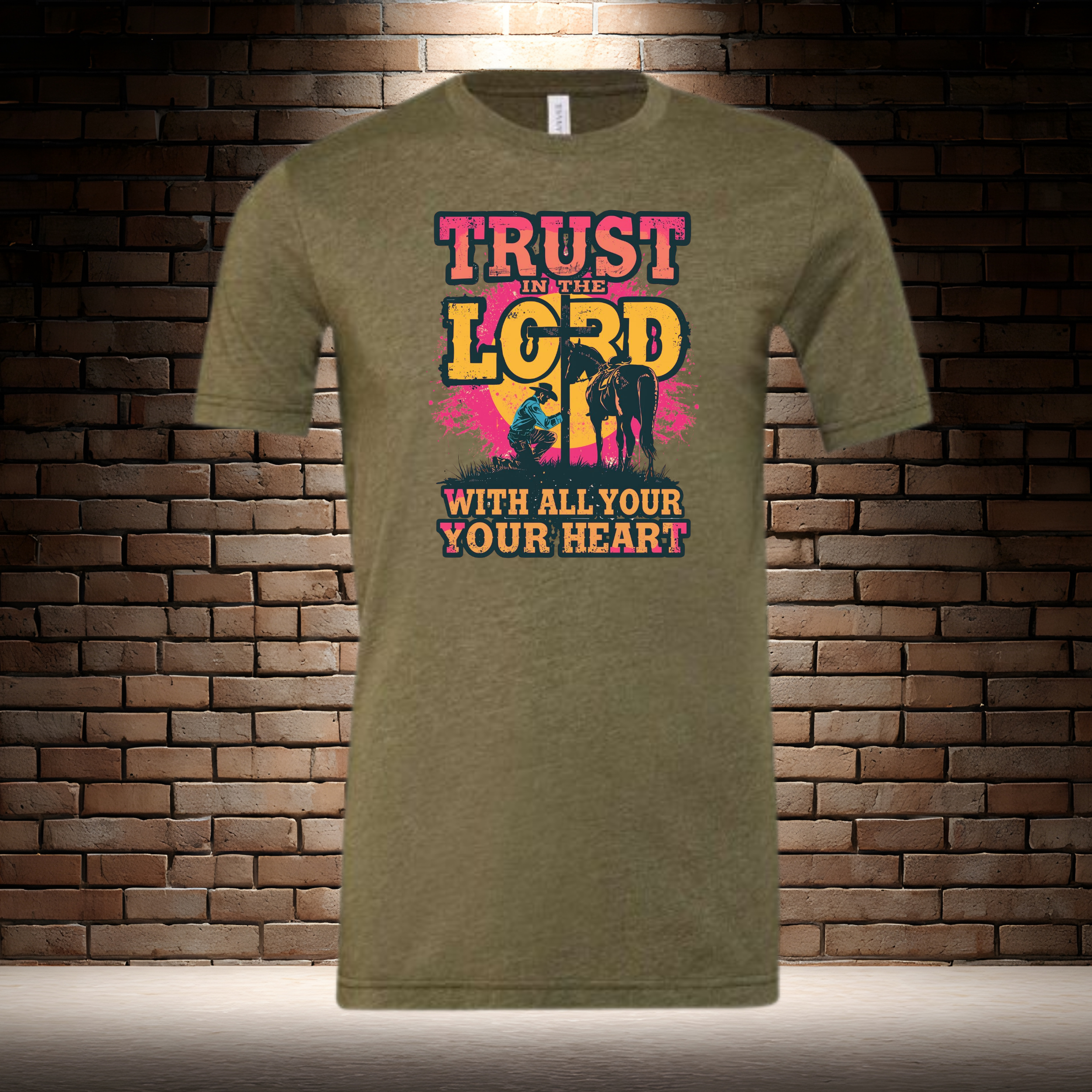 Trust In The Lord With All Your Heart - Pink/Yellow