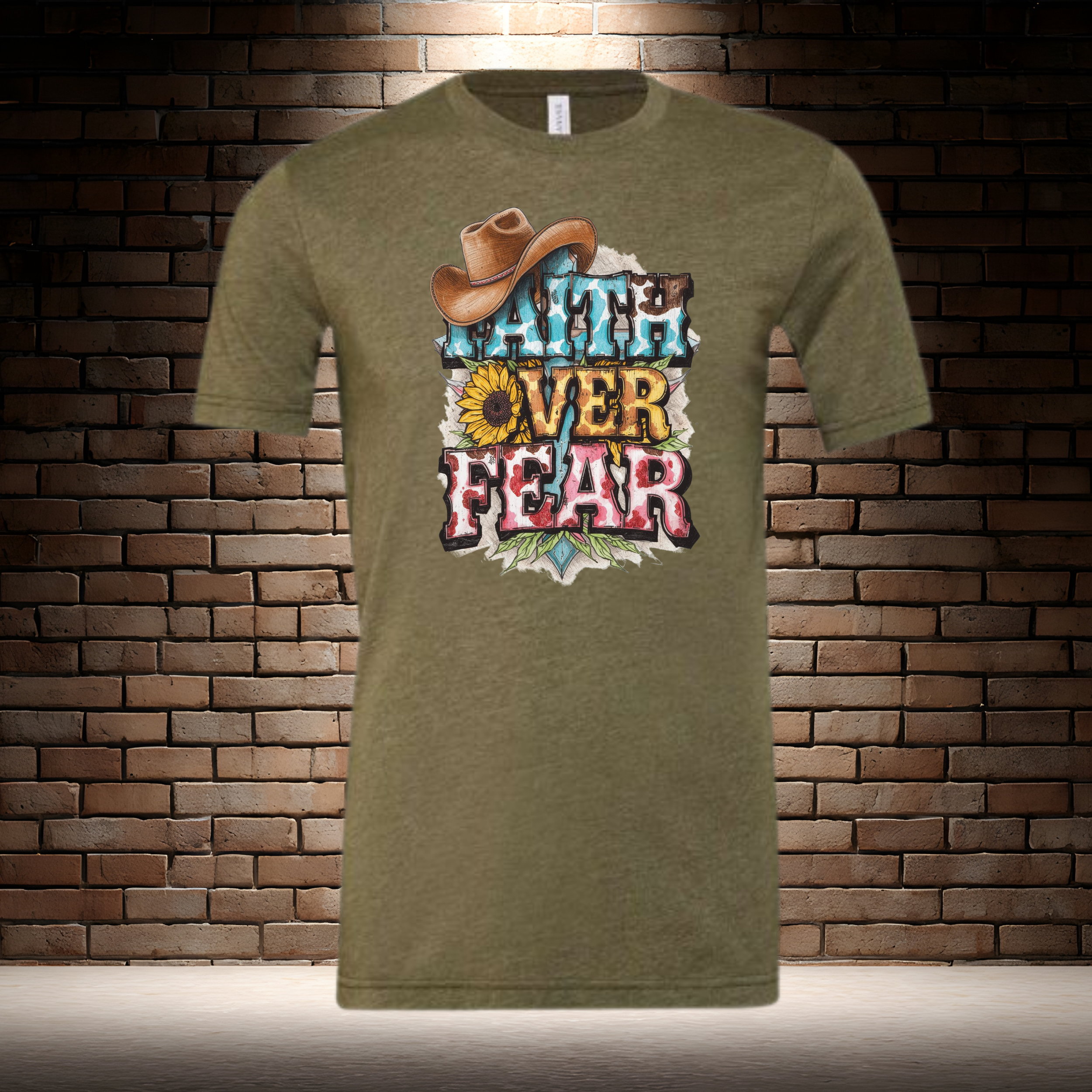 Faith Over Fear - Cowboy Hat Top Left