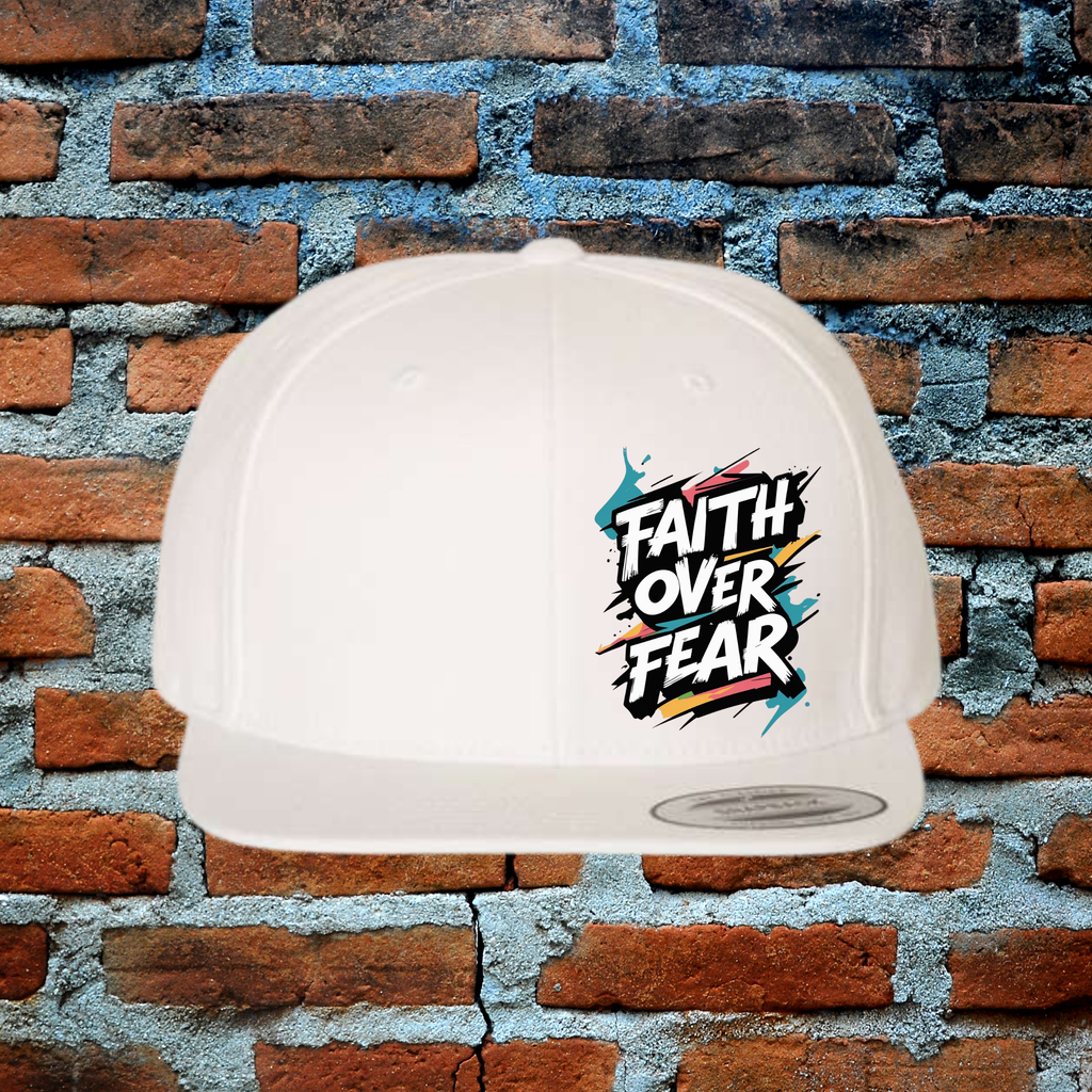 Faith Over Fear - Snapback Flat Brim Hat