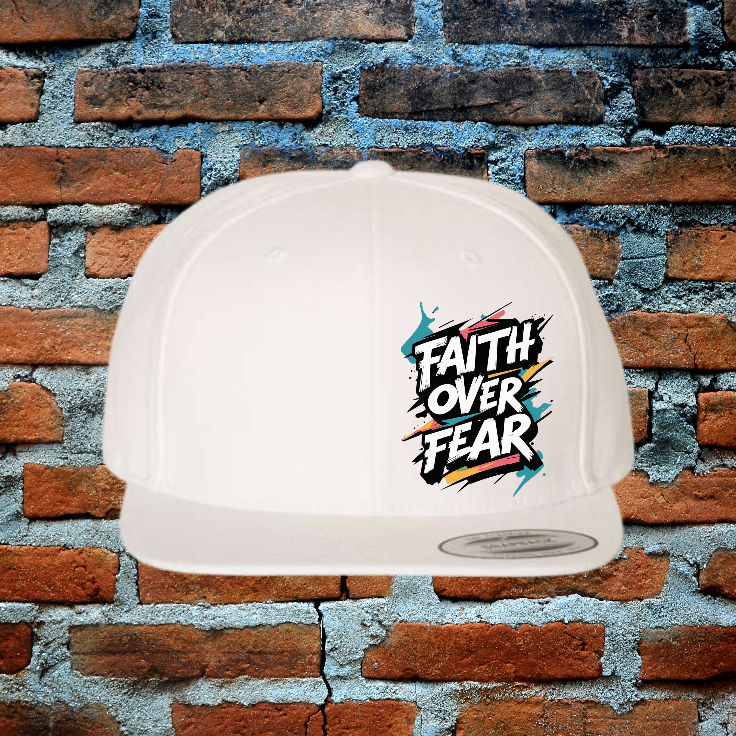 Faith Over Fear - Snapback Flat Brim Hat
