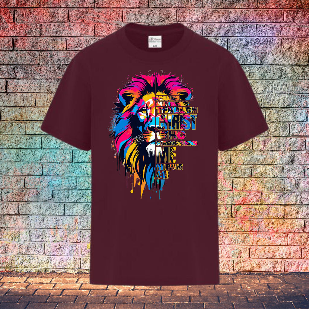 Philippians 4:13 Lion - Youth T-Shirt