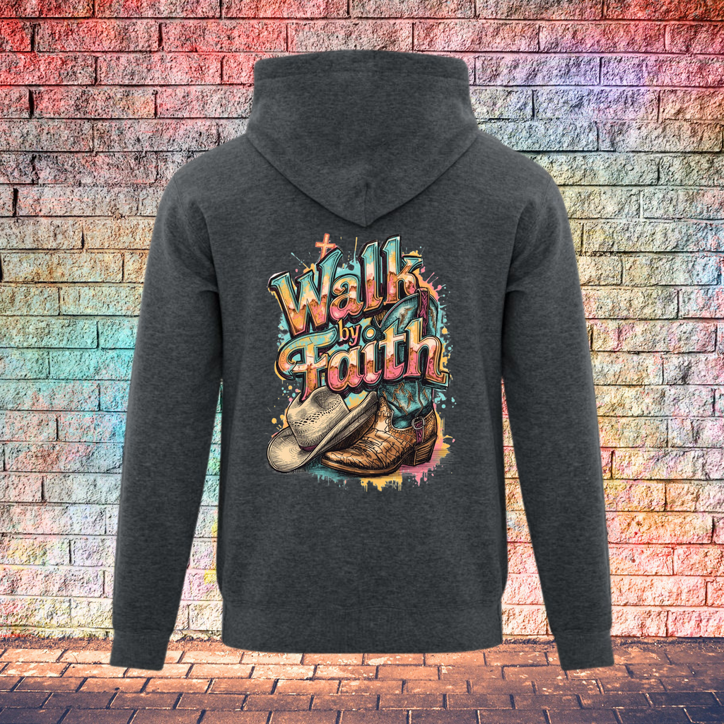 Walk By Faith / Boot and Hat - Youth Hoodie