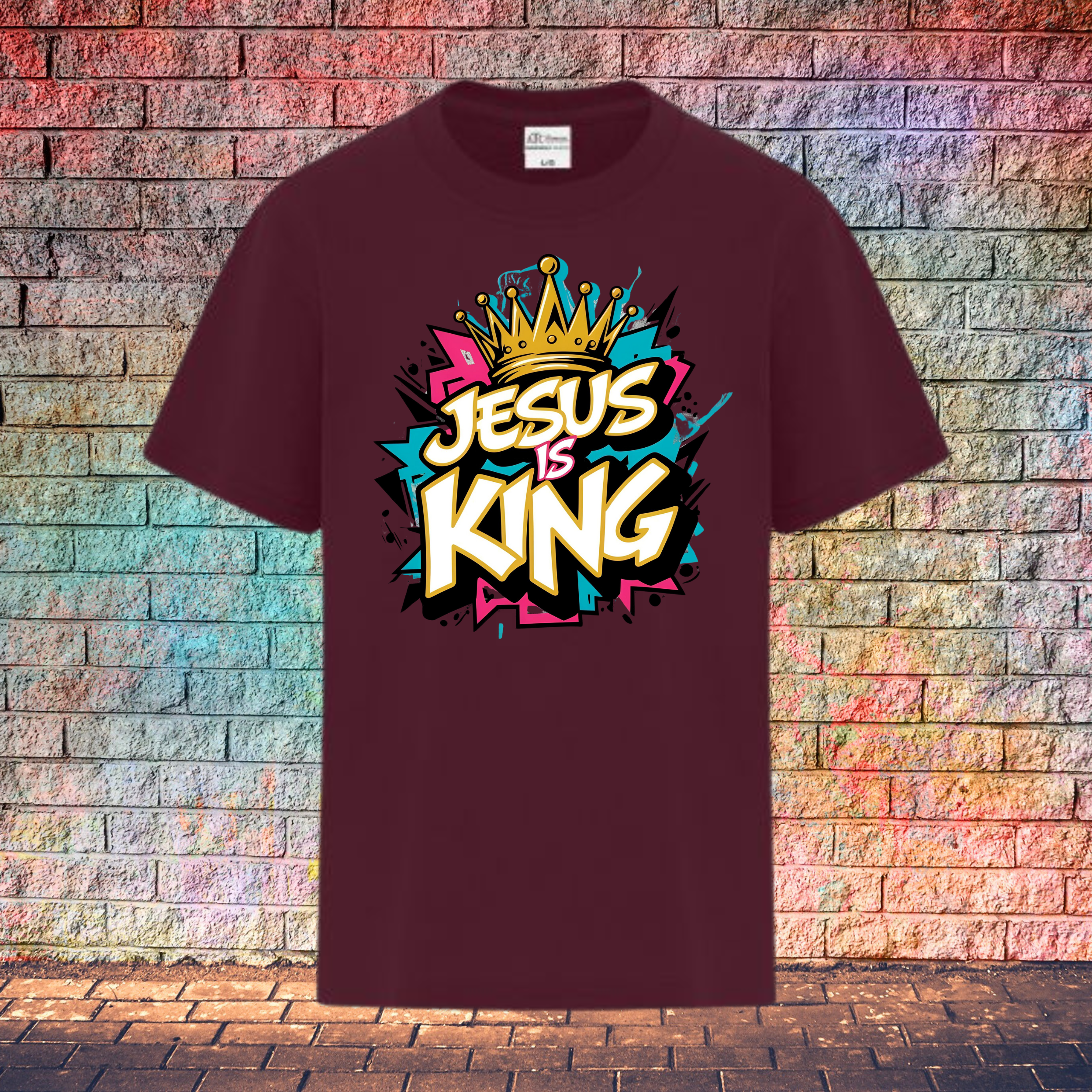 Jesus Is King / Colour Burst - Youth T-Shirt