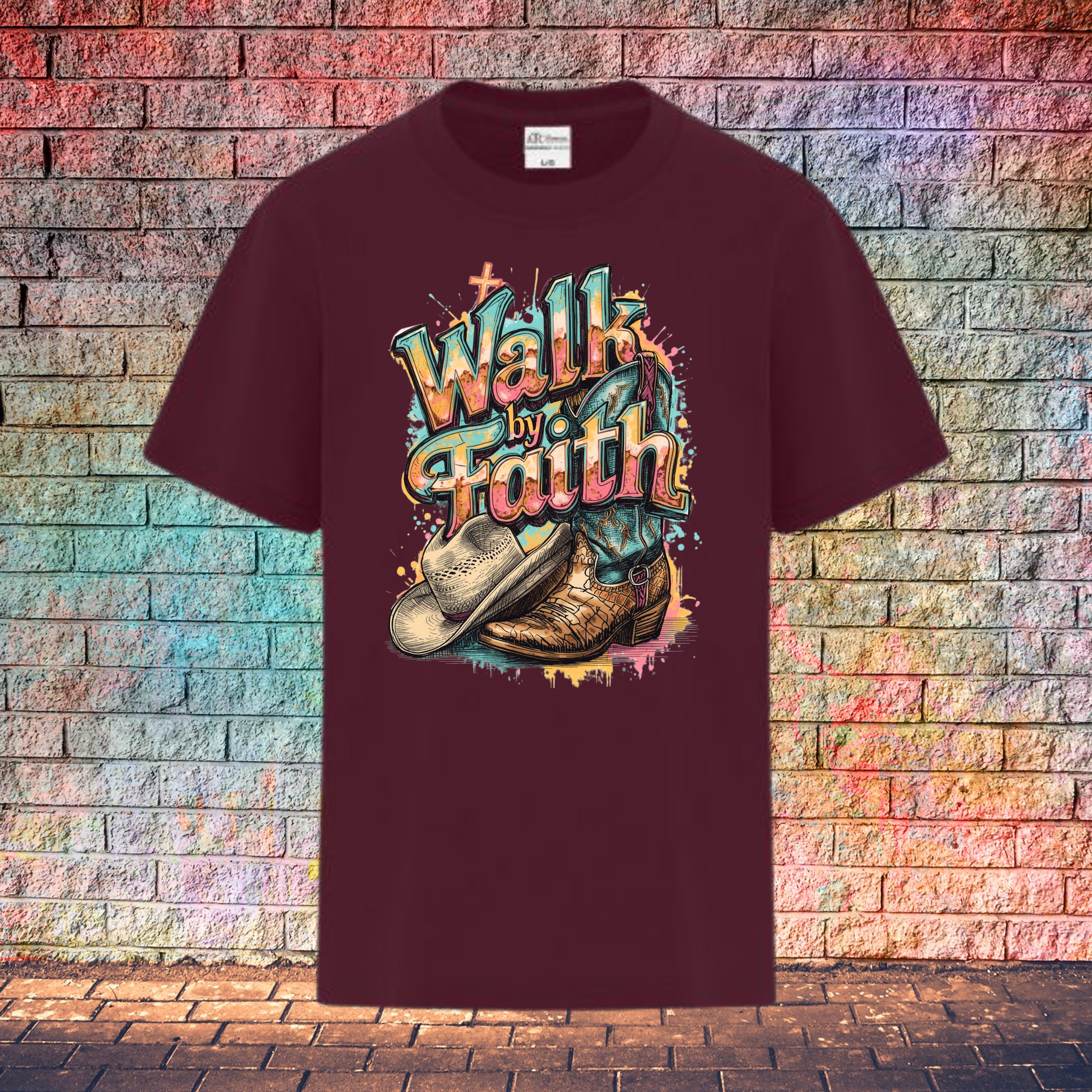 Walk By Faith / Boot and Hat - Youth T-Shirt