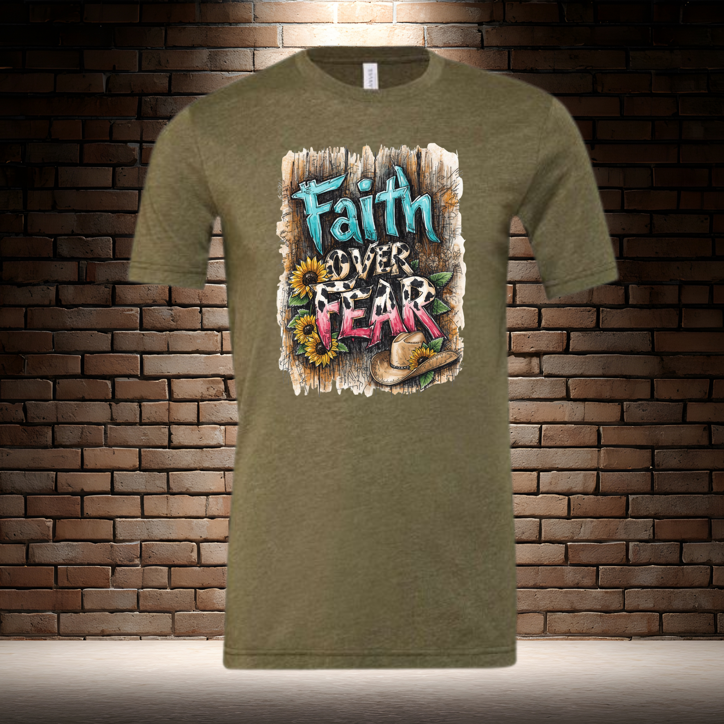 Faith Over Fear - Barn Wood Background