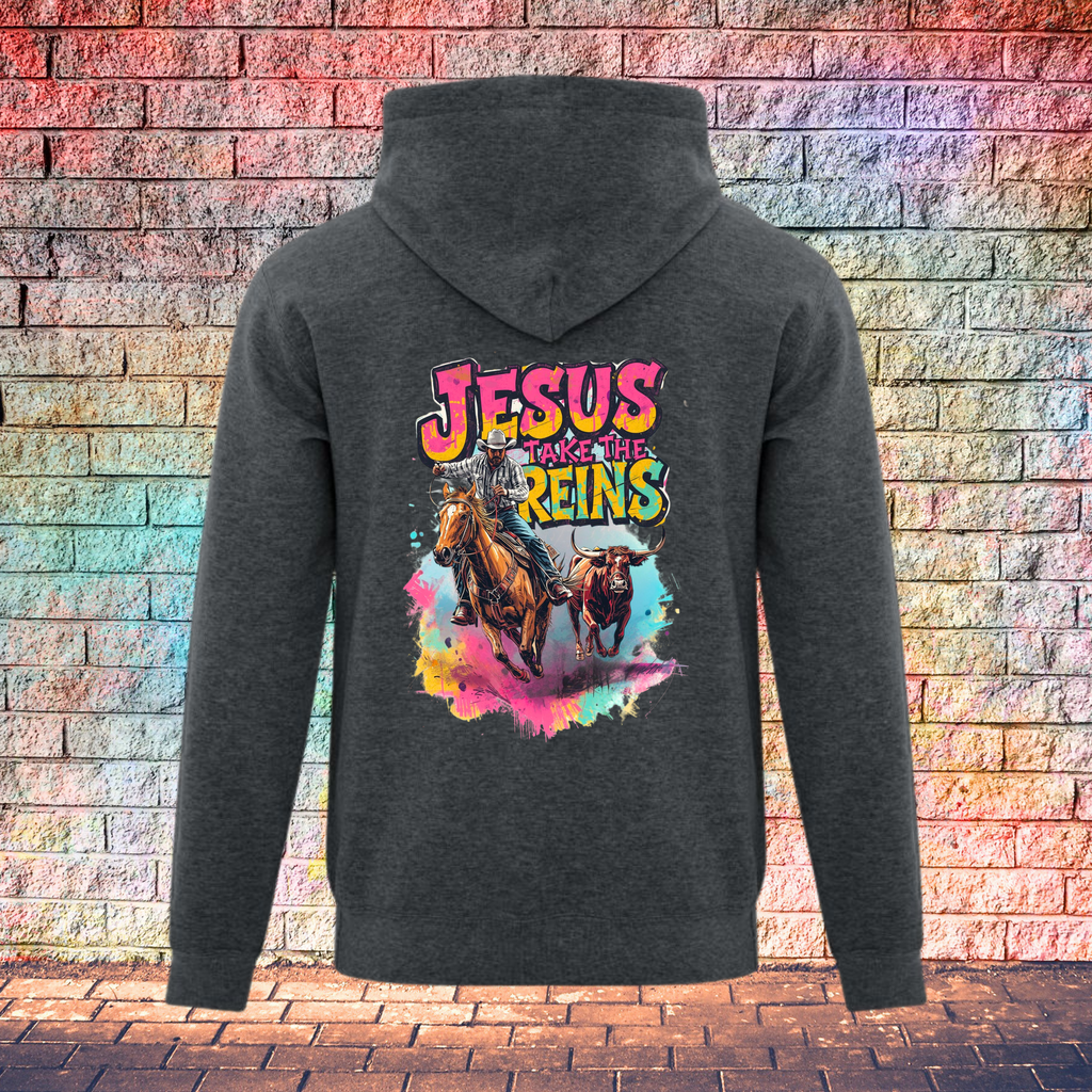 Jesus Take The Reins / Cowboy and Bull - Youth Hoodie