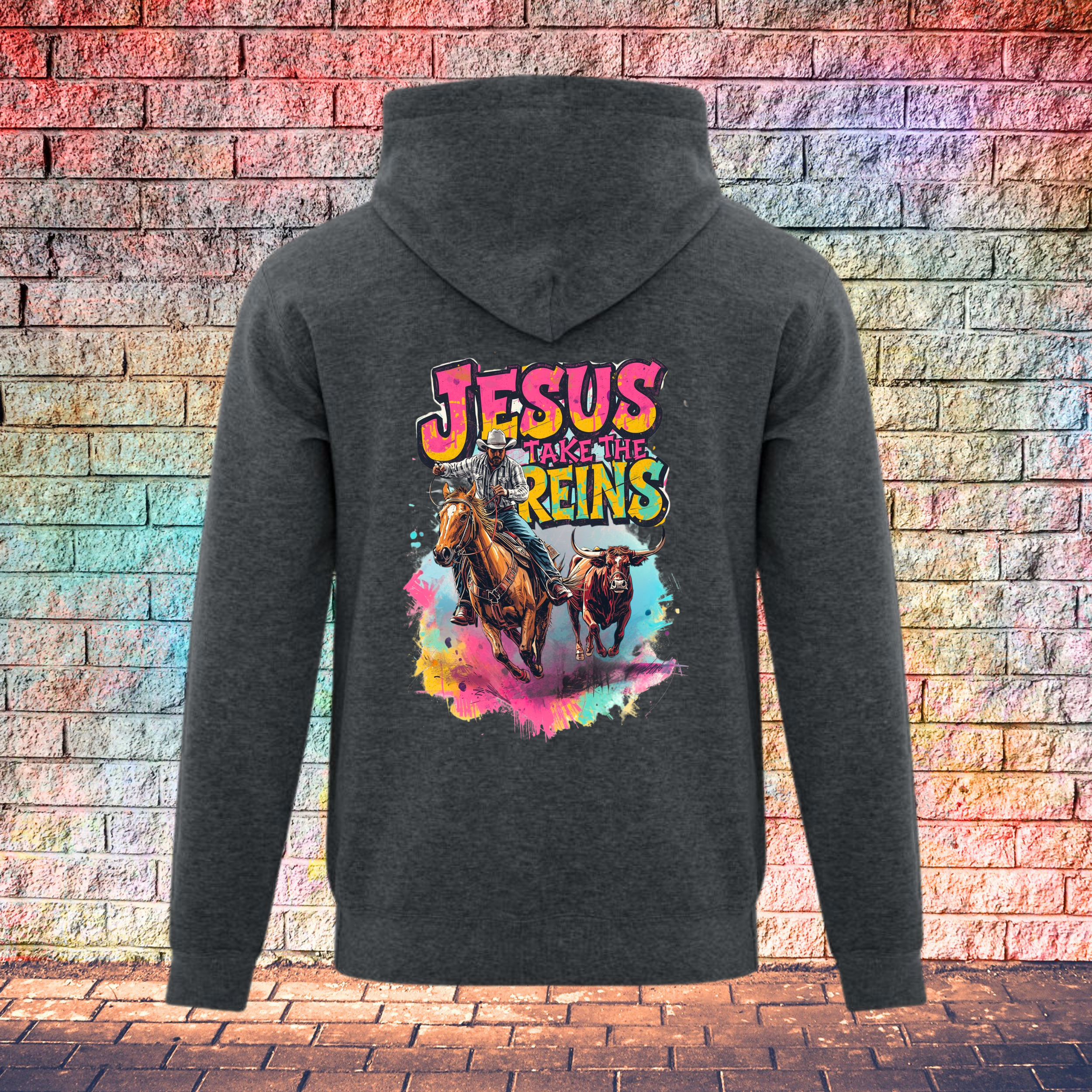 Jesus Take The Reins / Cowboy and Bull - Youth Hoodie