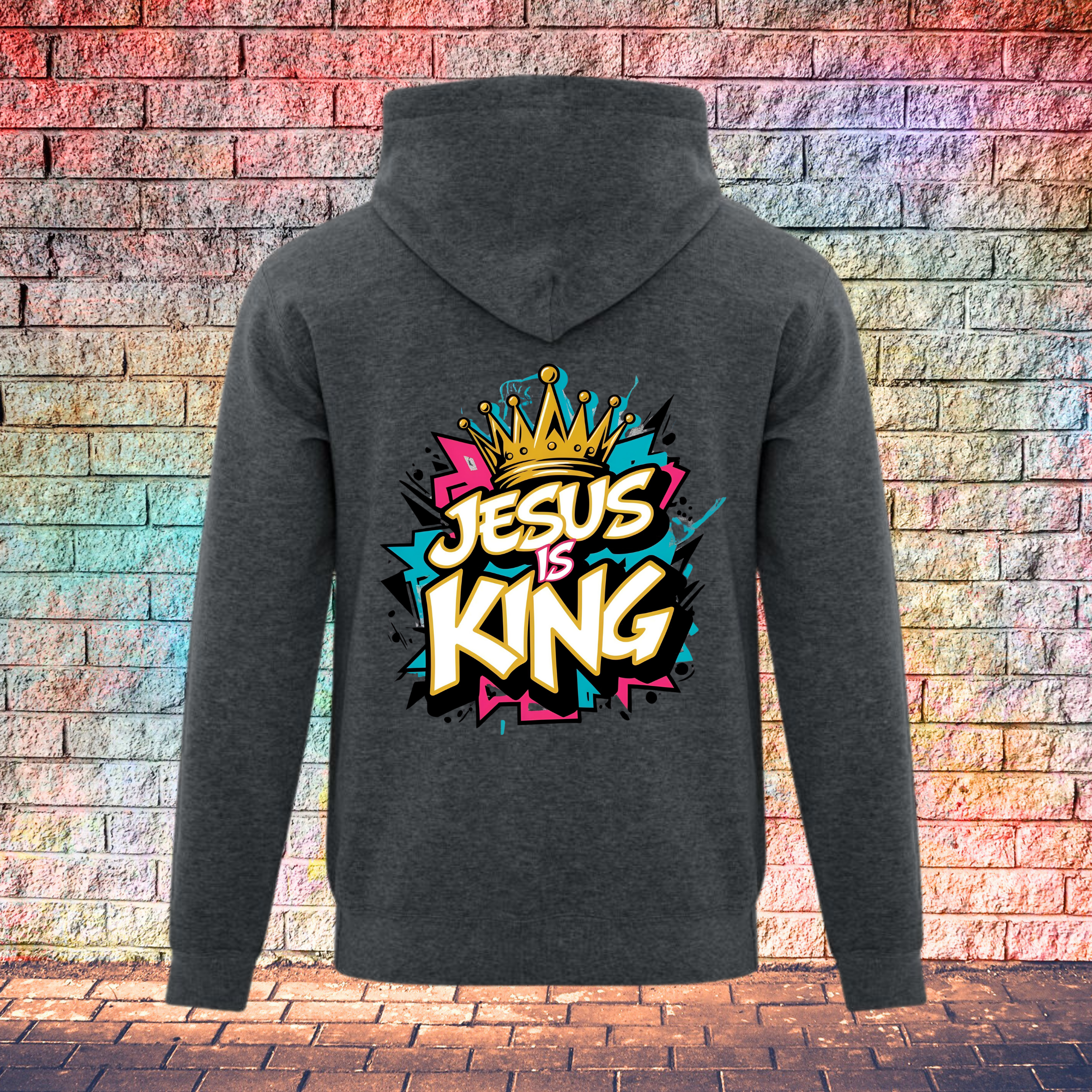 Jesus Is King Colour Burst - Youth Hoodie