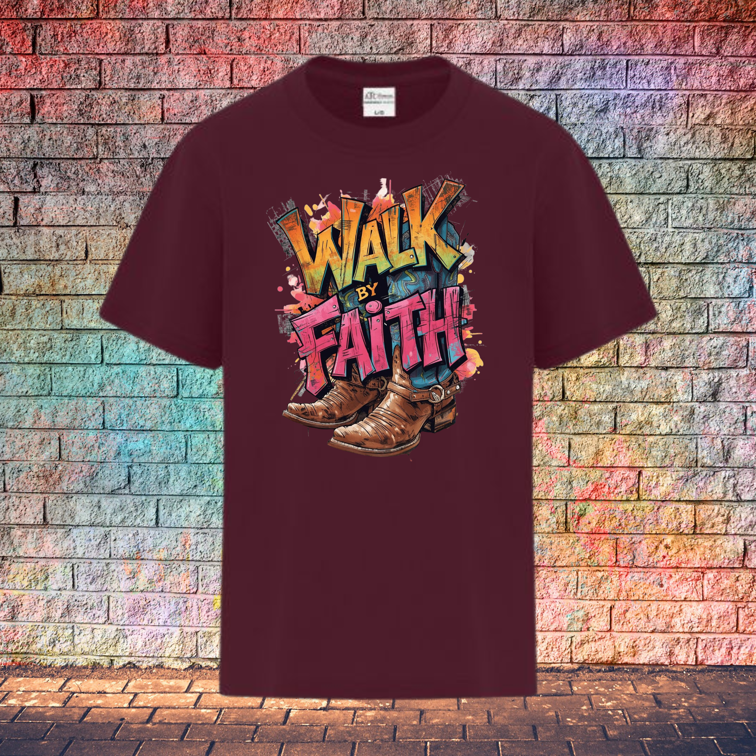 Walk By Faith / 2 Boots - Youth T-Shirt