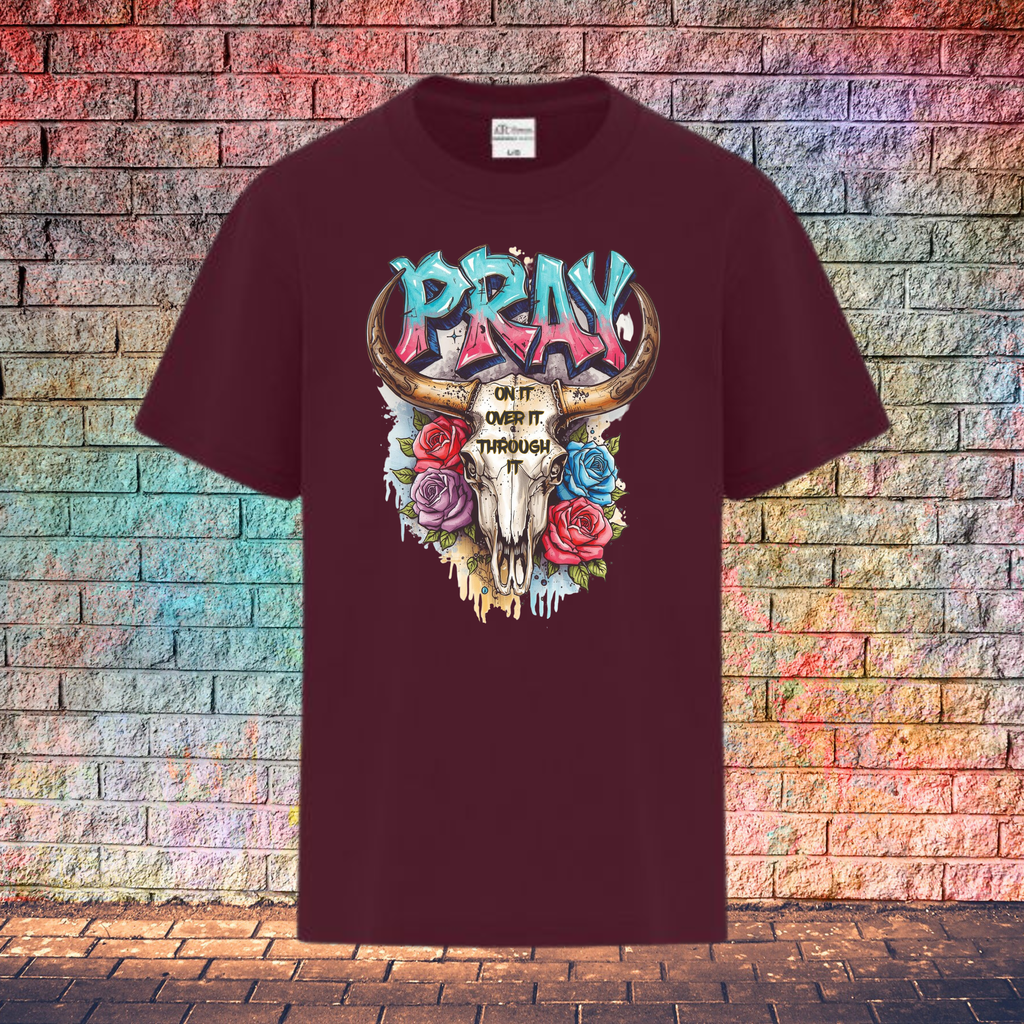 Pray On It Over It Through It - Youth T-Shirt