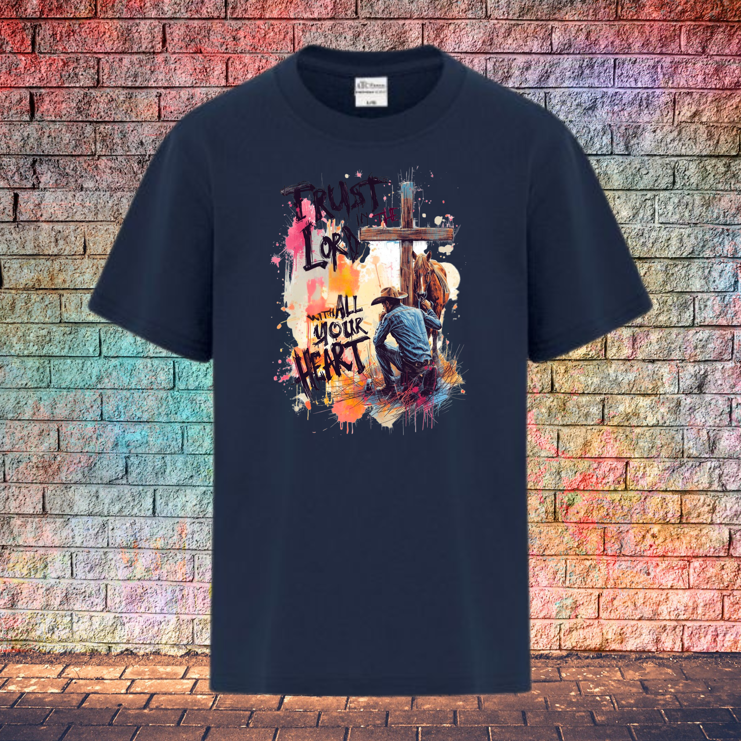 Trust In The Lord With All Your Heart / String Letters - Youth T-Shirt