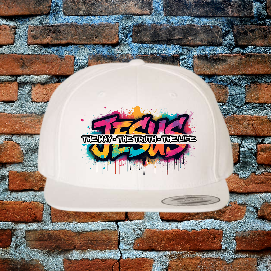 Jesus The Way The Truth The Life - Snapback Flat Brim Hat