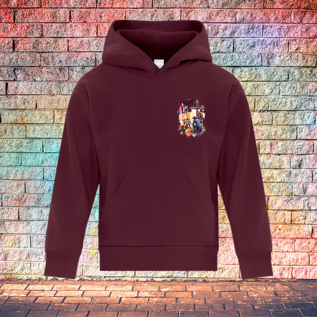 Trust In The Lord With All Your Heart / String Letters - Youth Hoodie