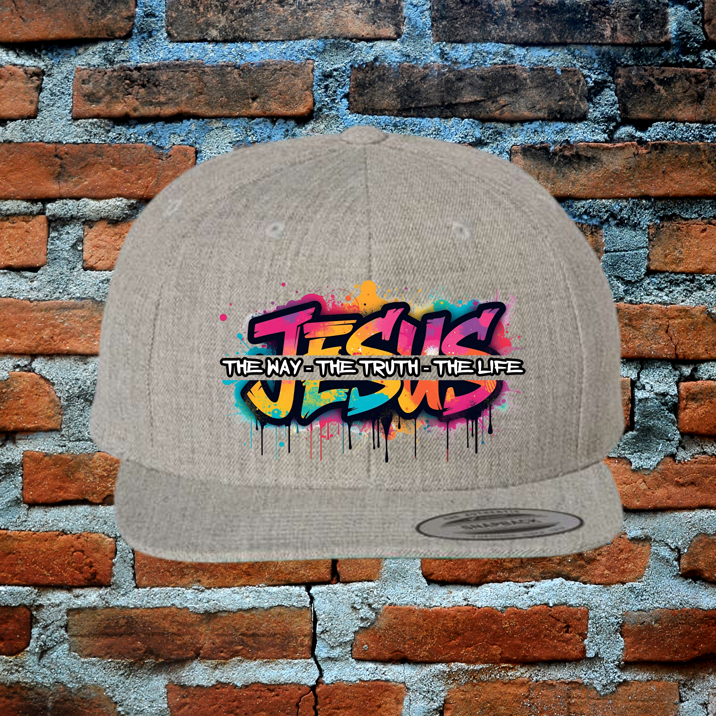 Jesus The Way The Truth The Life - Snapback Flat Brim Hat