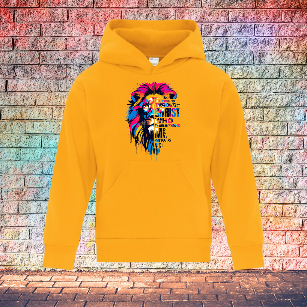 Lion and Bold Jesus - Youth Hoodie