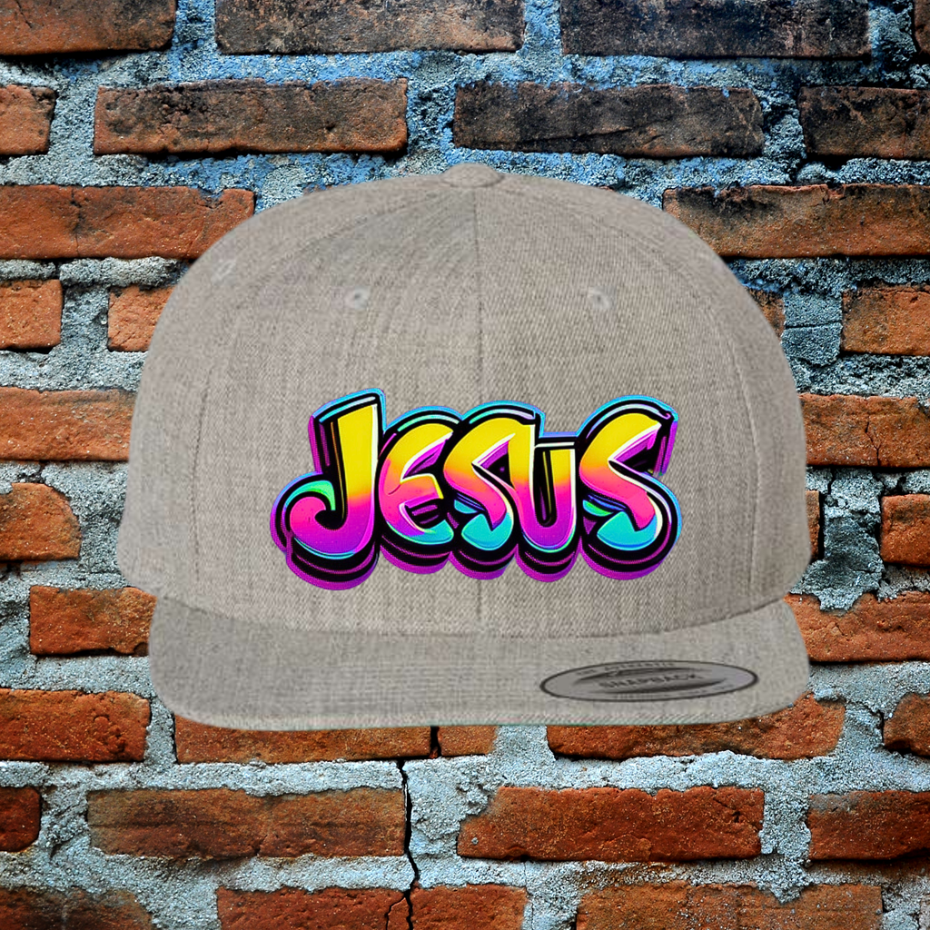 Bold Jesus Snapback Flat Brim Hat