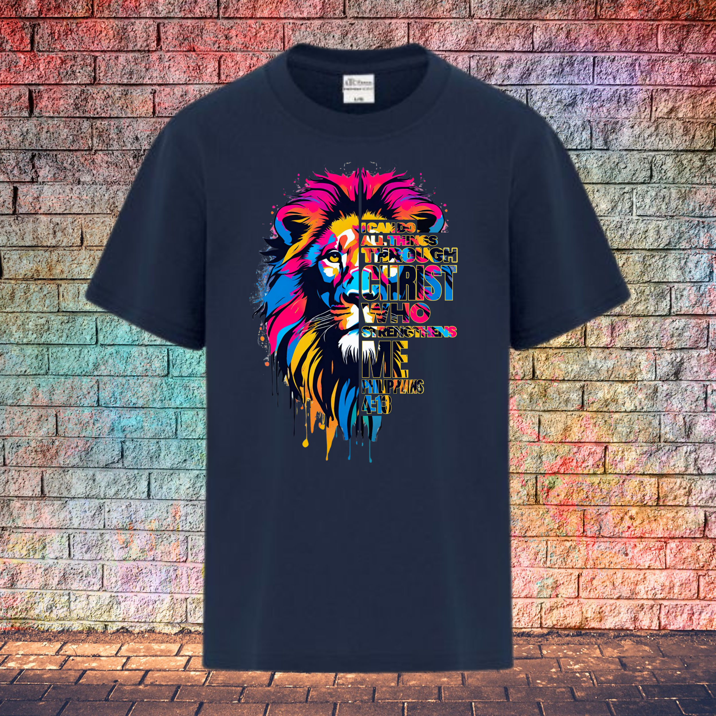 Philippians 4:13 Lion - Youth T-Shirt