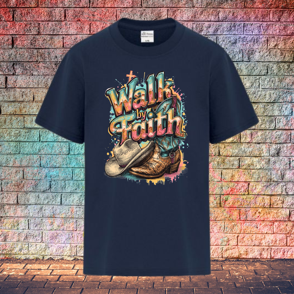 Walk By Faith / Boot and Hat - Youth T-Shirt