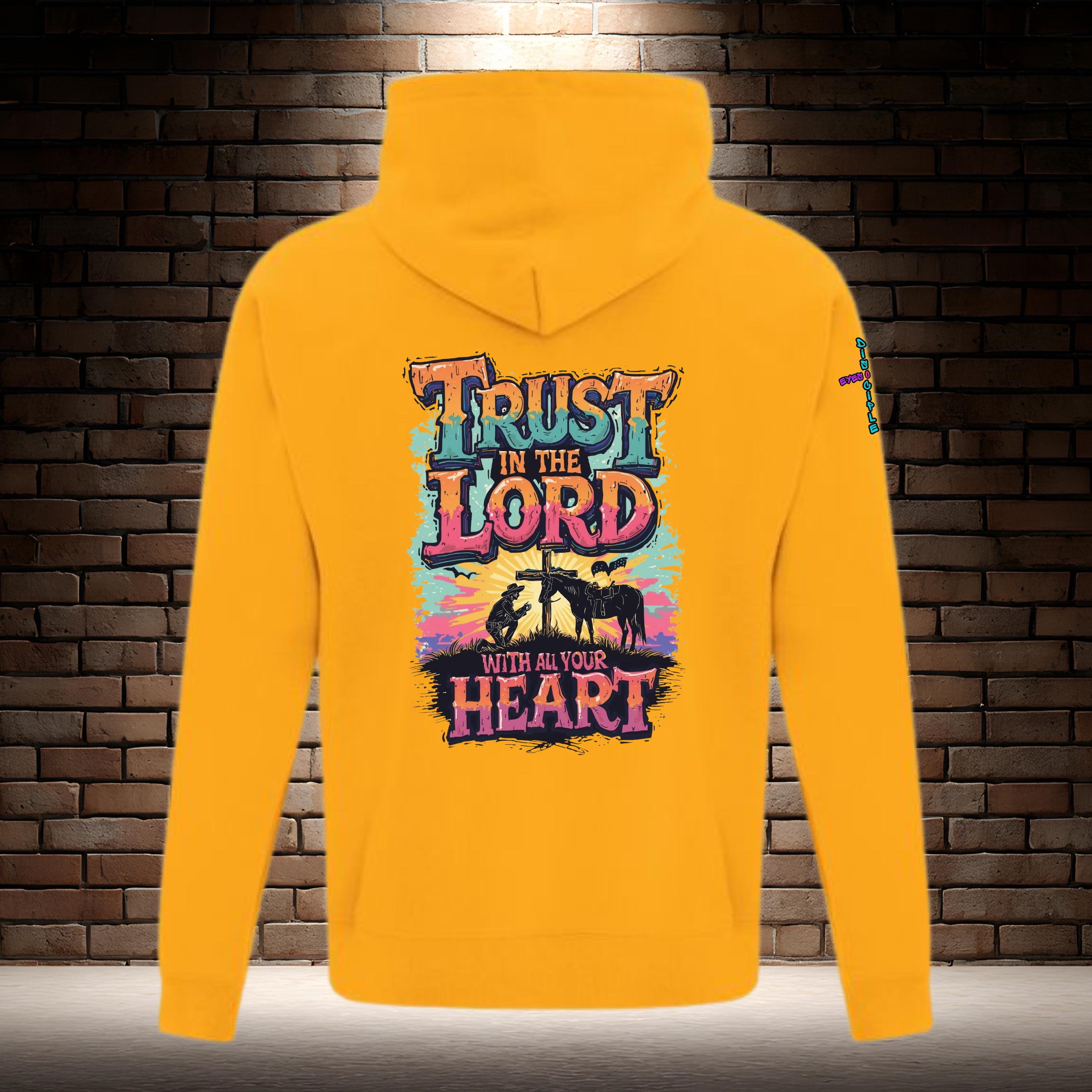 Trust In The Lord With All Your Heart - Orange/Turquiose