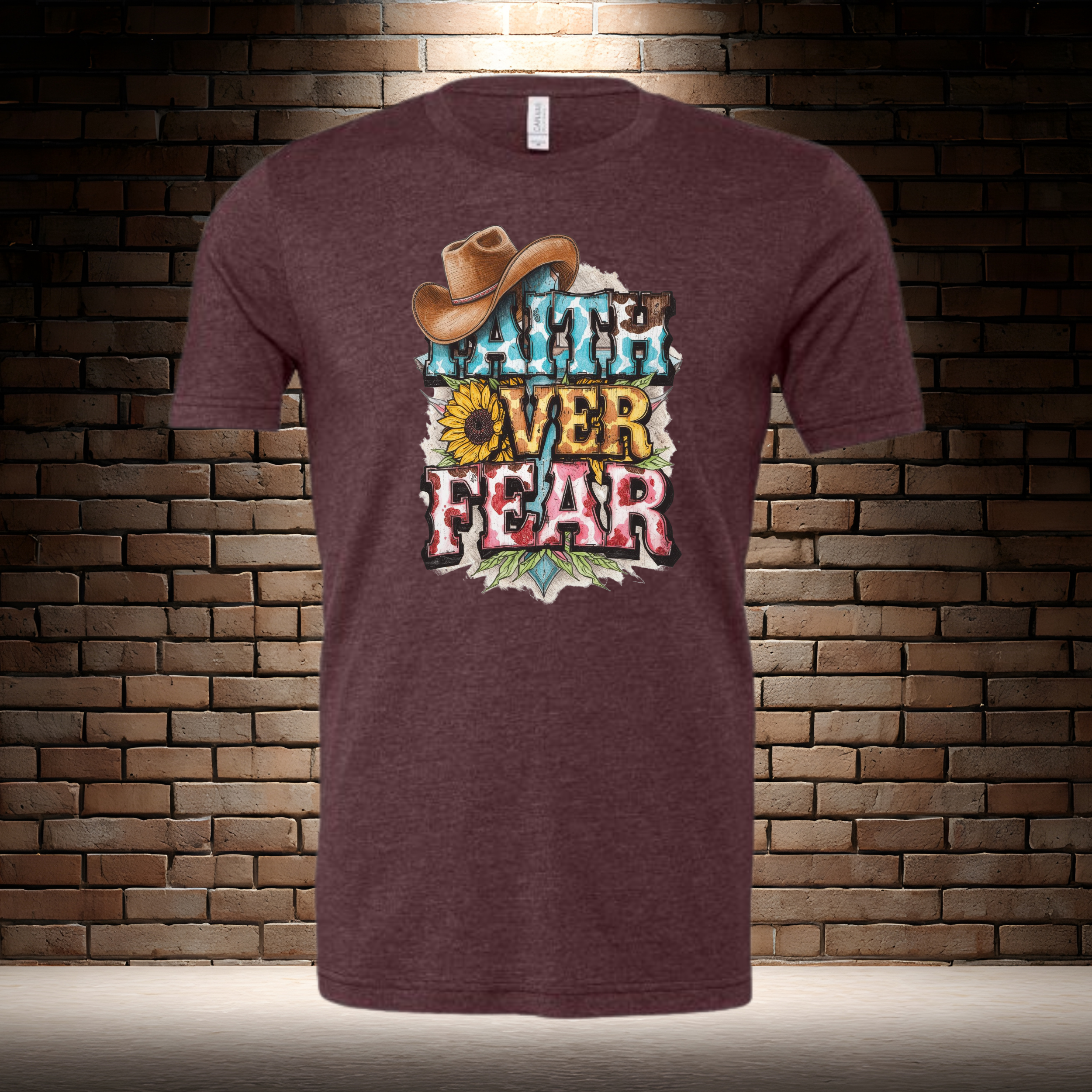 Faith Over Fear - Cowboy Hat Top Left