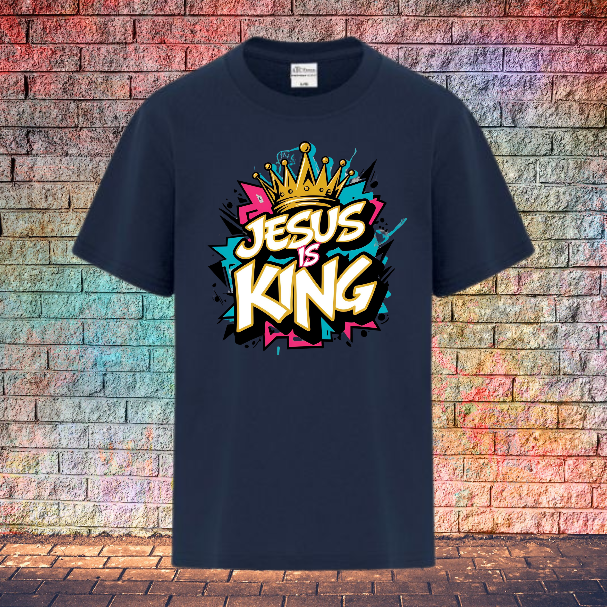 Jesus Is King / Colour Burst - Youth T-Shirt